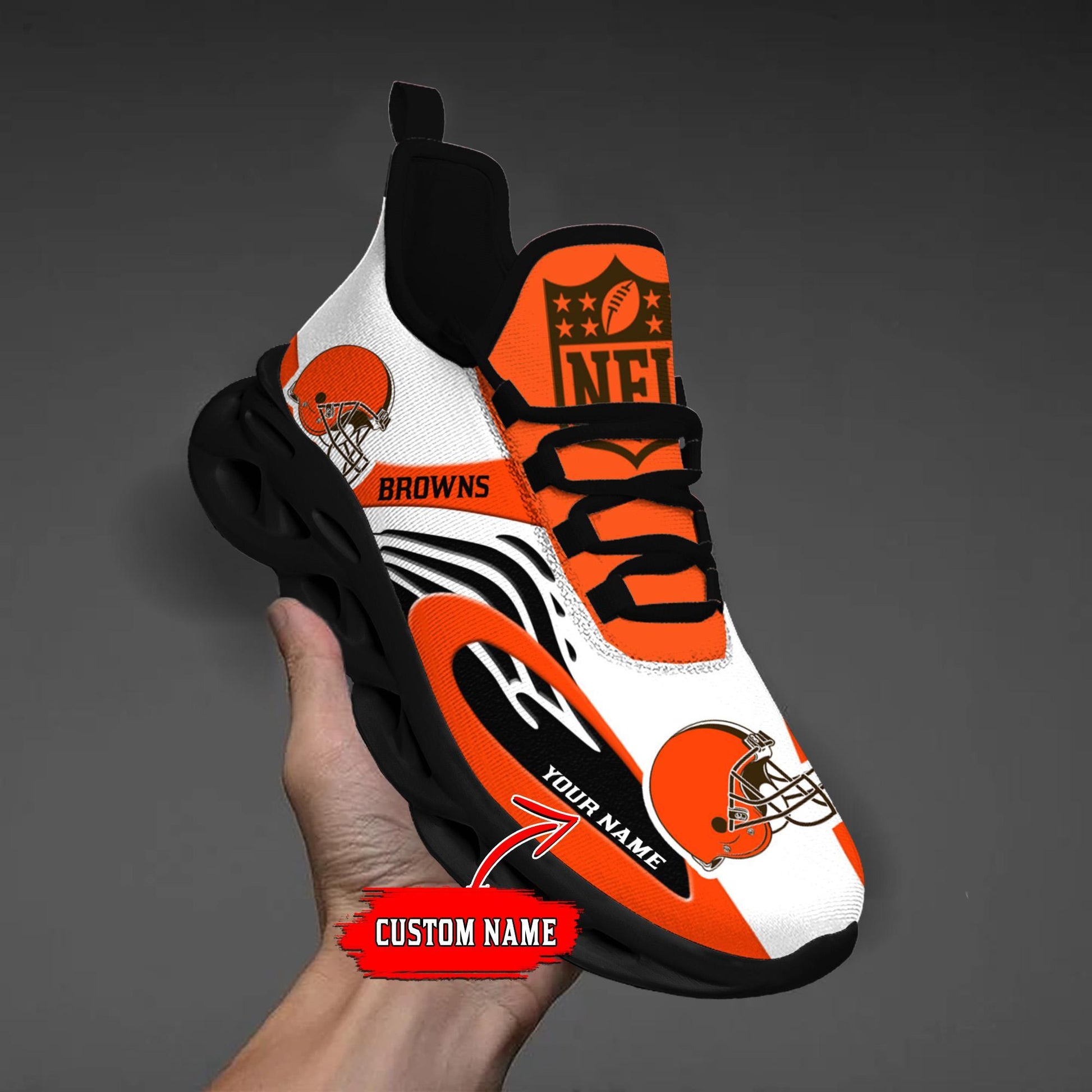 FoxnFish Cleveland Browns Max Soul Shoes Sneakers For Men And Women