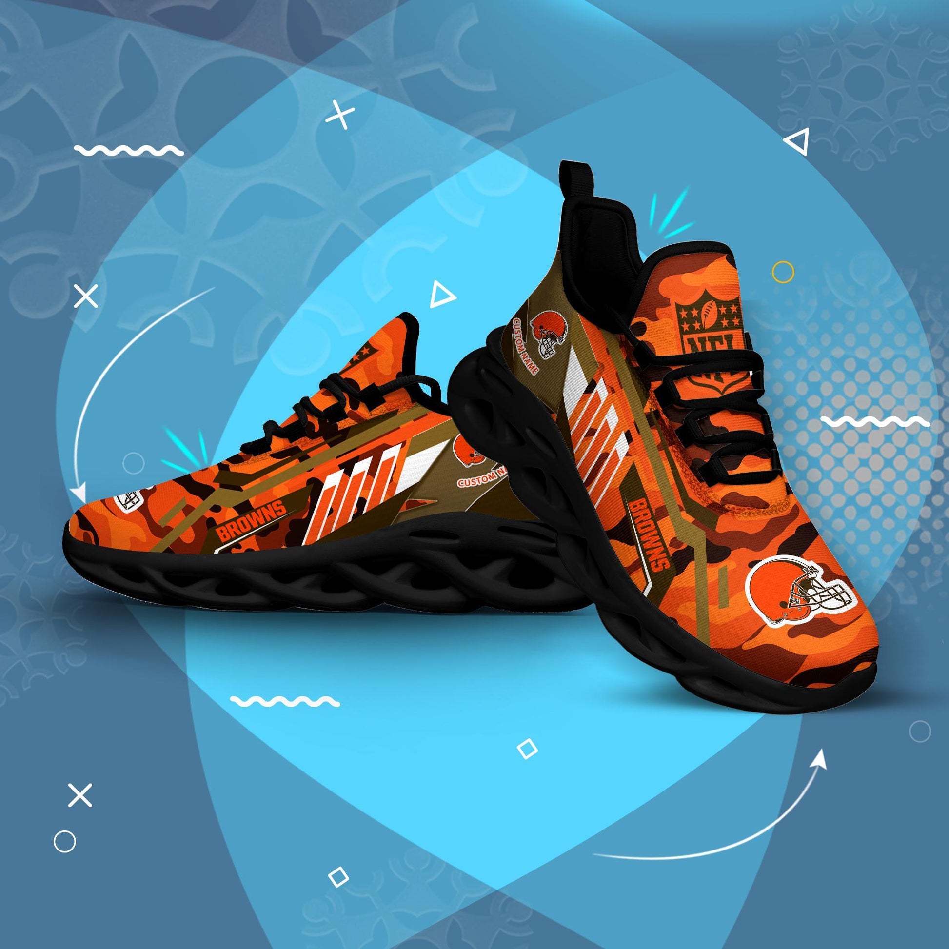 FoxnFish Cleveland Browns Max Soul Shoes Sneakers For Men And Women