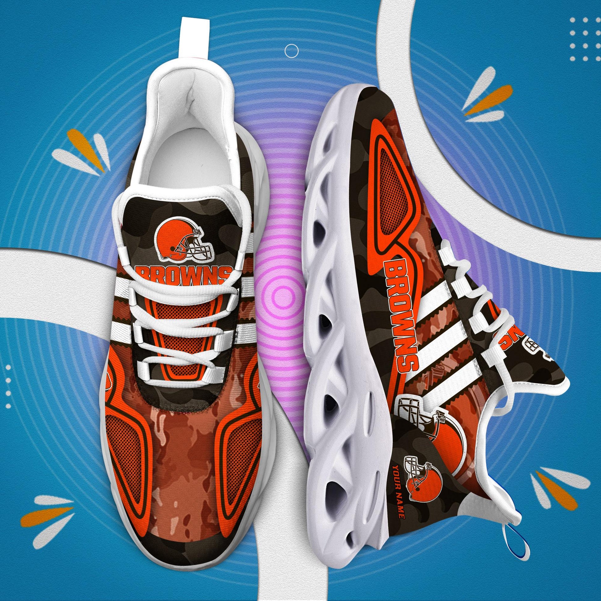 FoxnFish Cleveland Browns Max Soul Shoes Sneakers For Men And Women