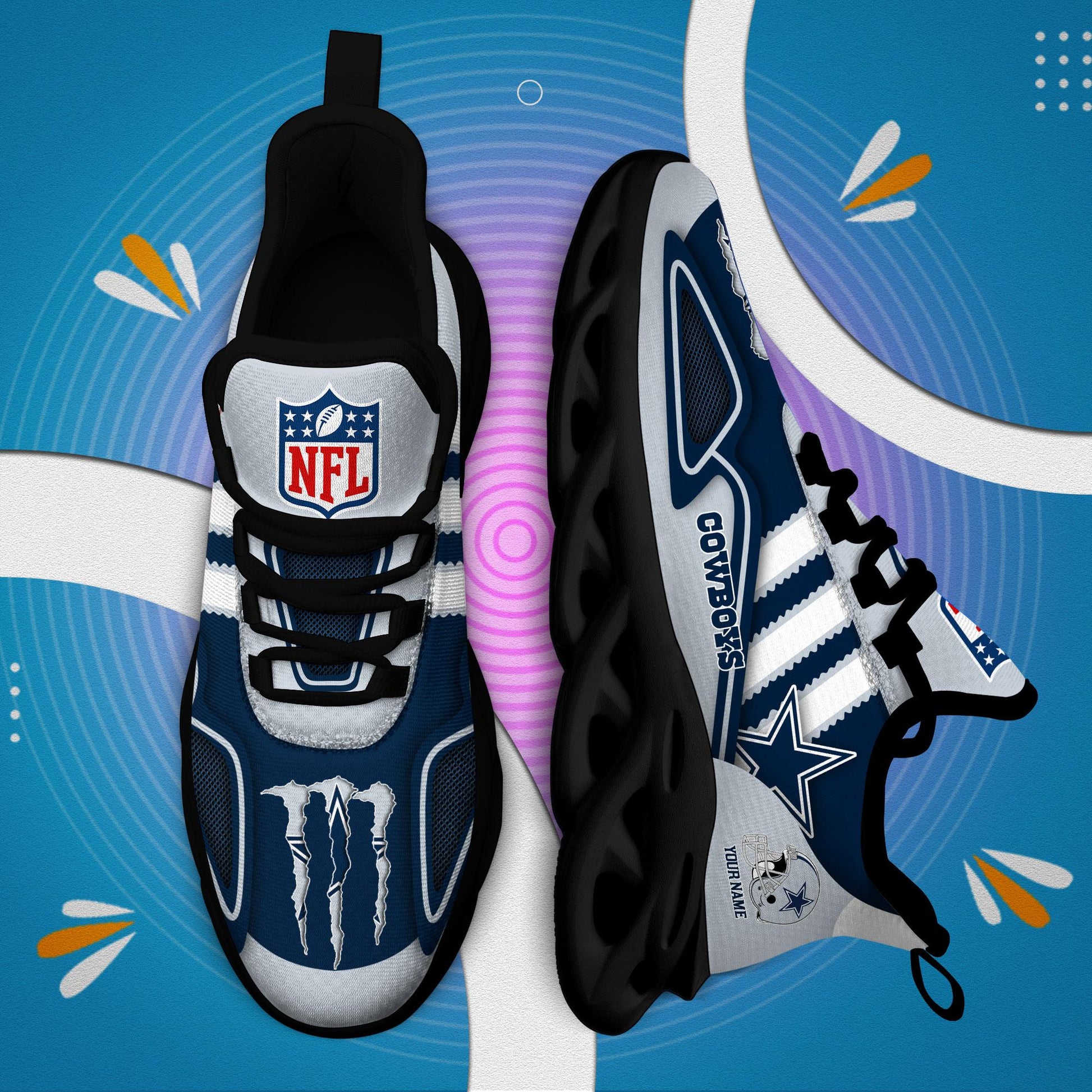 FoxnFish Dallas Cowboys Max Soul Shoes Sneakers For Men And Women