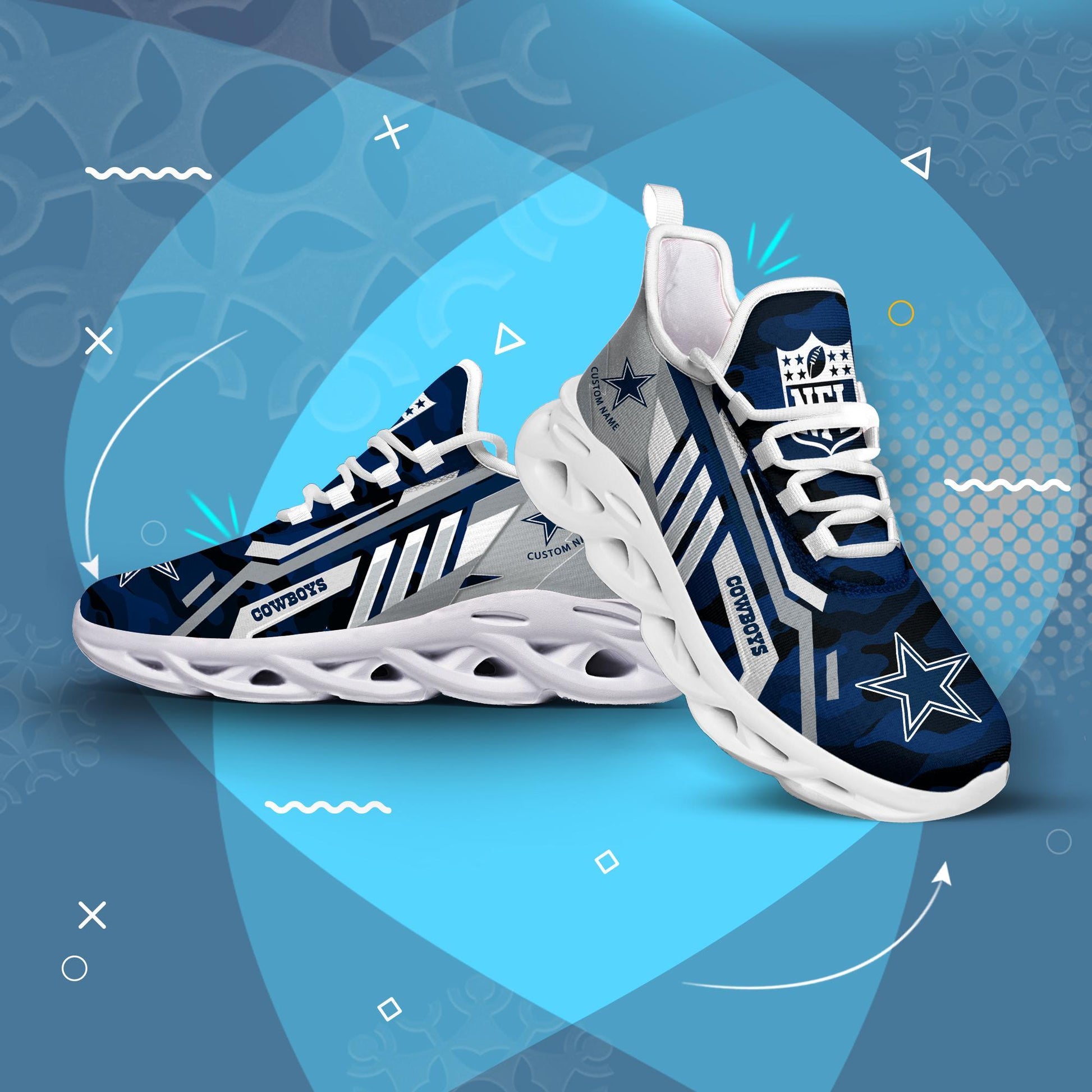 FoxnFish Dallas Cowboys Max Soul Shoes Sneakers For Men And Women