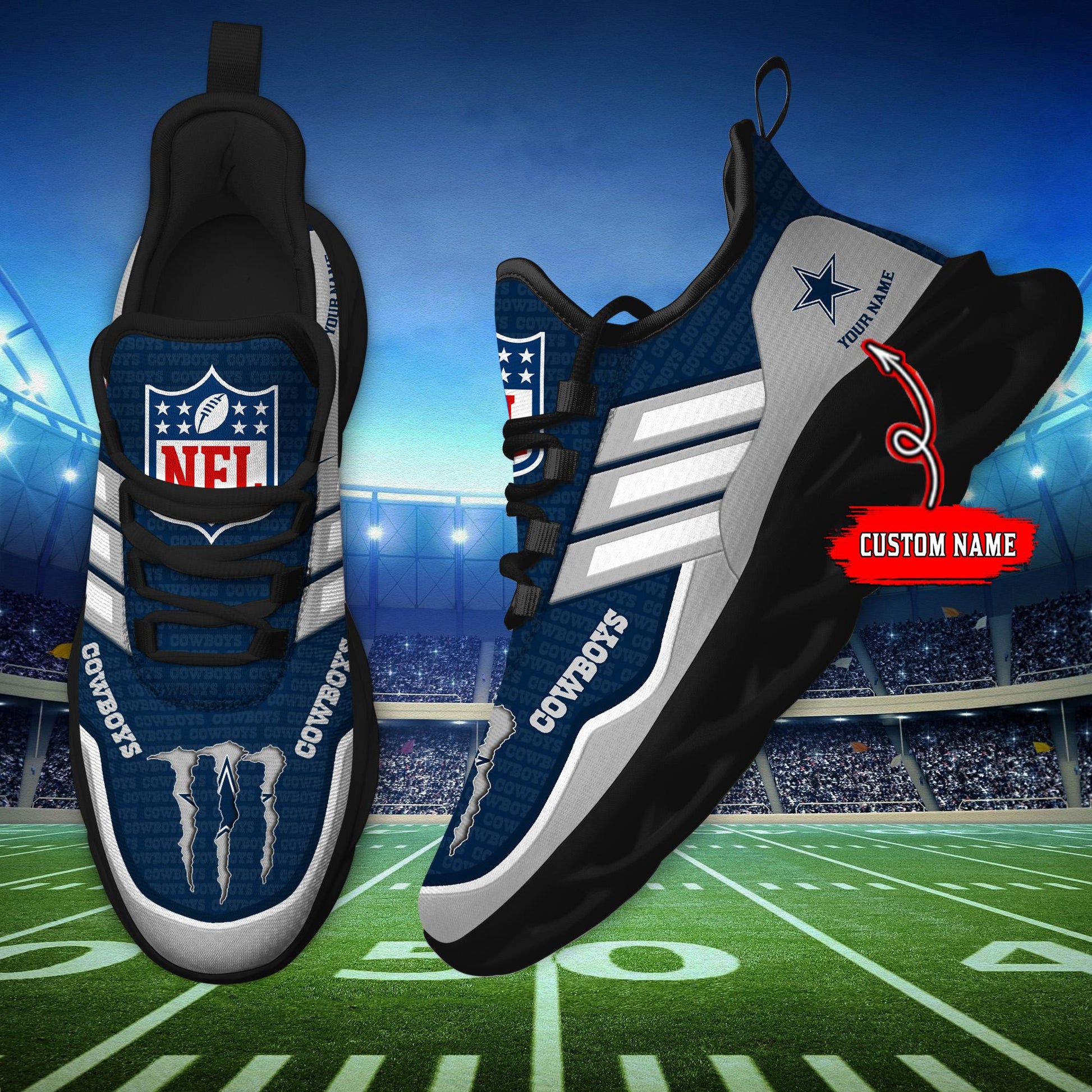 FoxnFish Dallas Cowboys Max Soul Shoes Sneakers For Men And Women