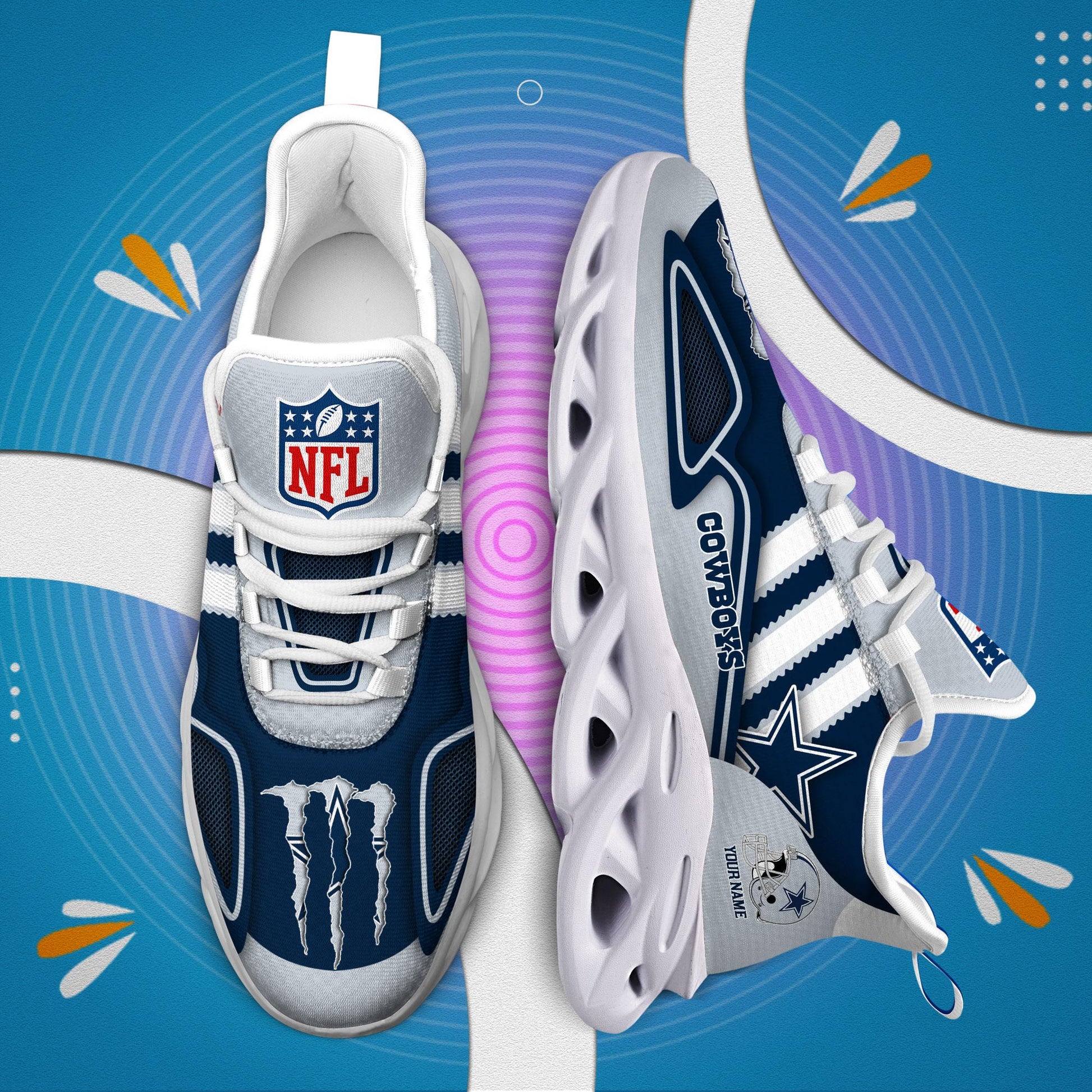 FoxnFish Dallas Cowboys Max Soul Shoes Sneakers For Men And Women