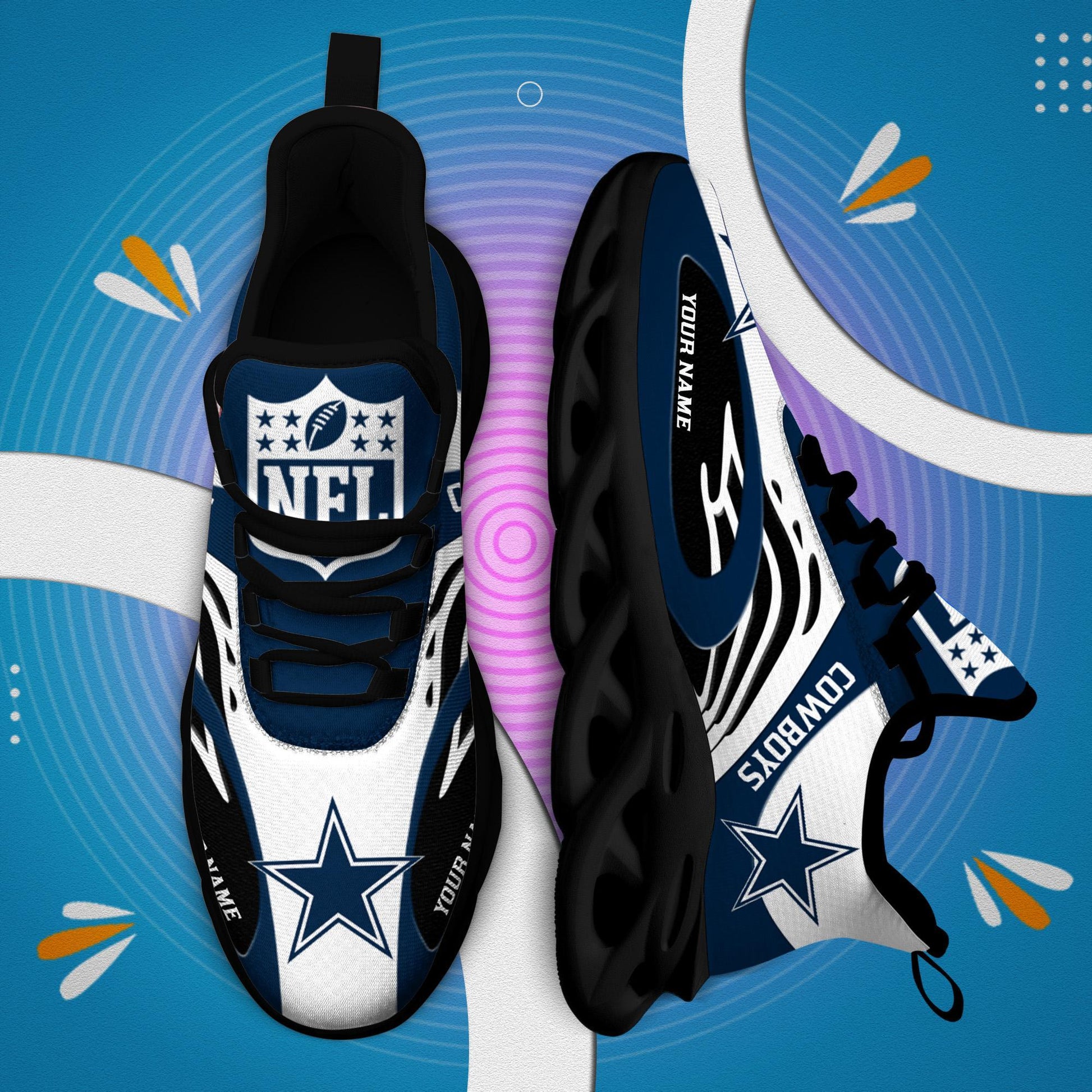 FoxnFish Dallas Cowboys Max Soul Shoes Sneakers For Men And Women