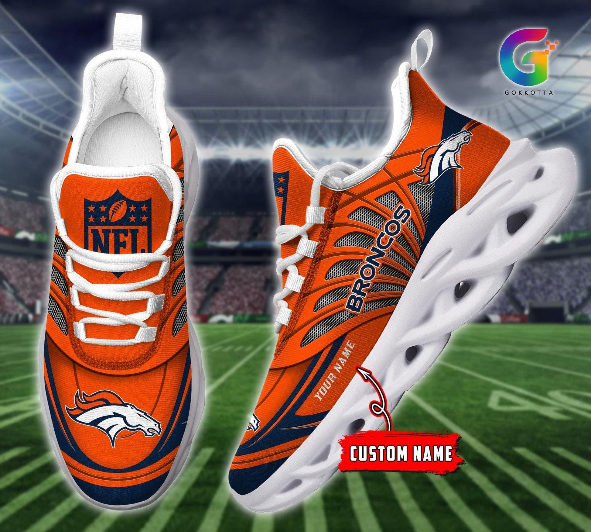 FoxnFish Denver Broncos Max Soul Shoes Sneakers For Men And Women