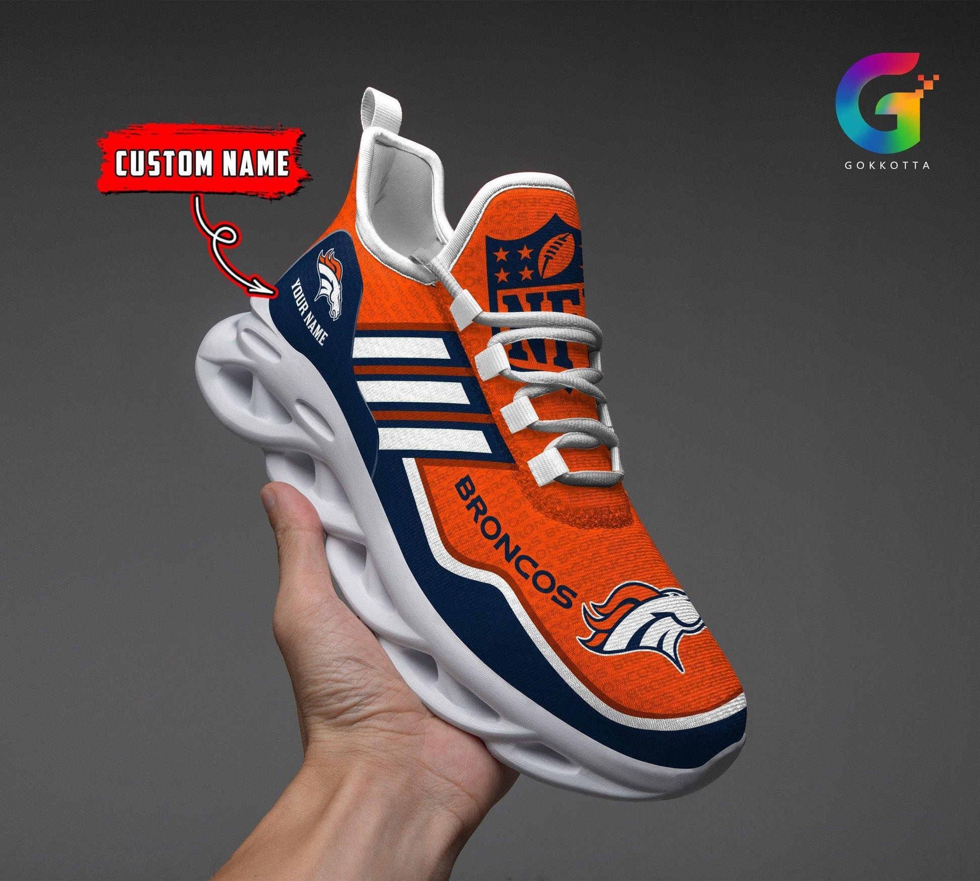 FoxnFish Denver Broncos Max Soul Shoes Sneakers For Men And Women