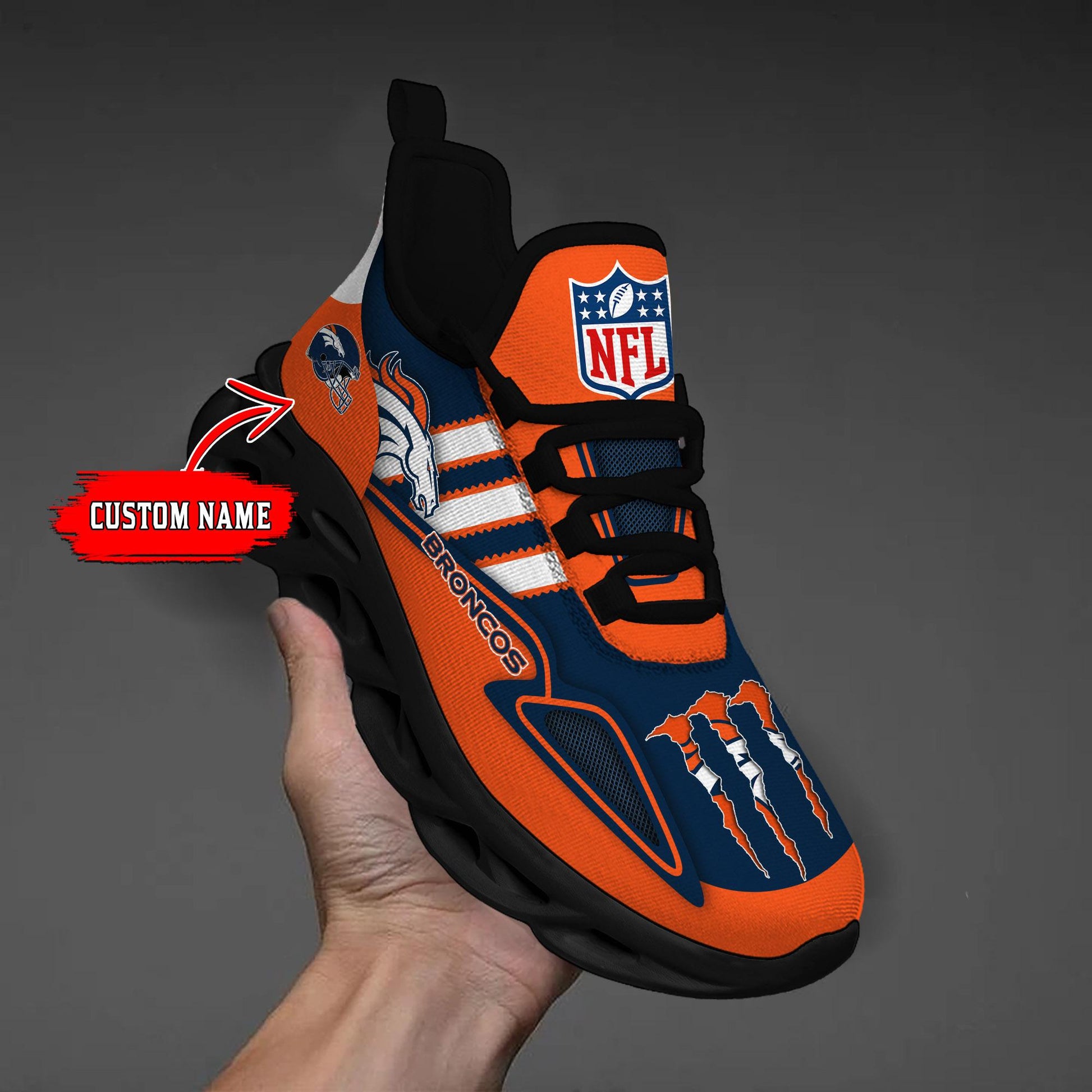 FoxnFish Denver Broncos Max Soul Shoes Sneakers For Men And Women