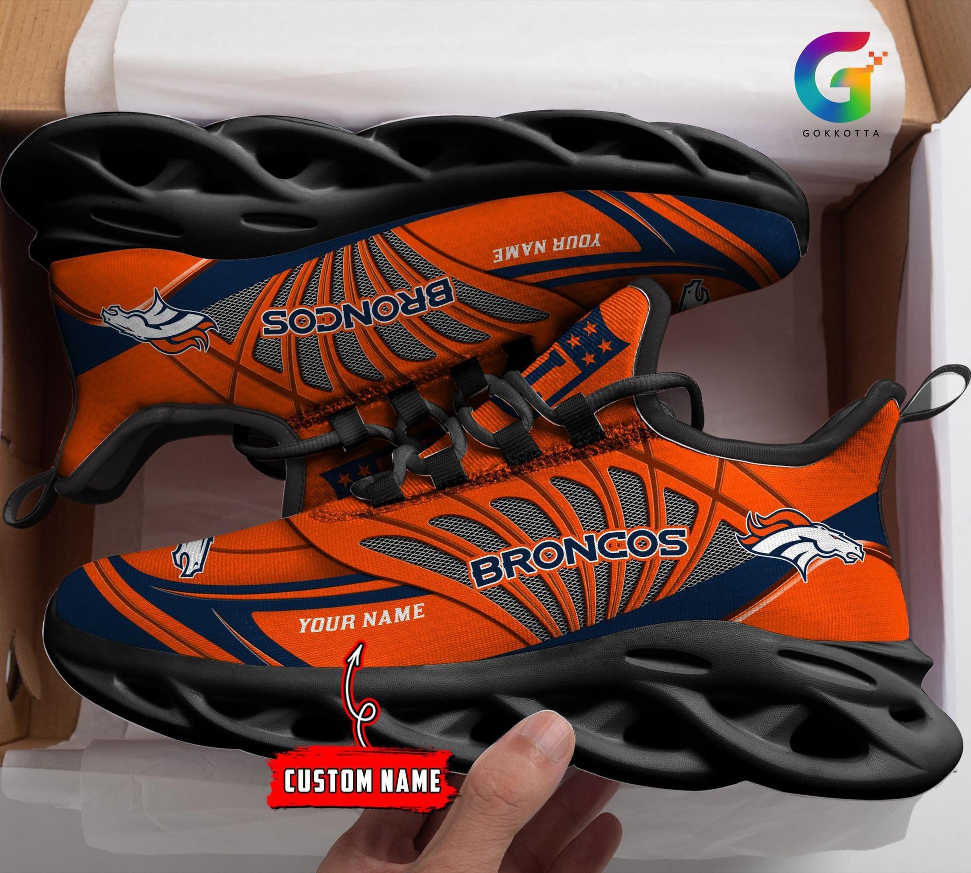 FoxnFish Denver Broncos Max Soul Shoes Sneakers For Men And Women