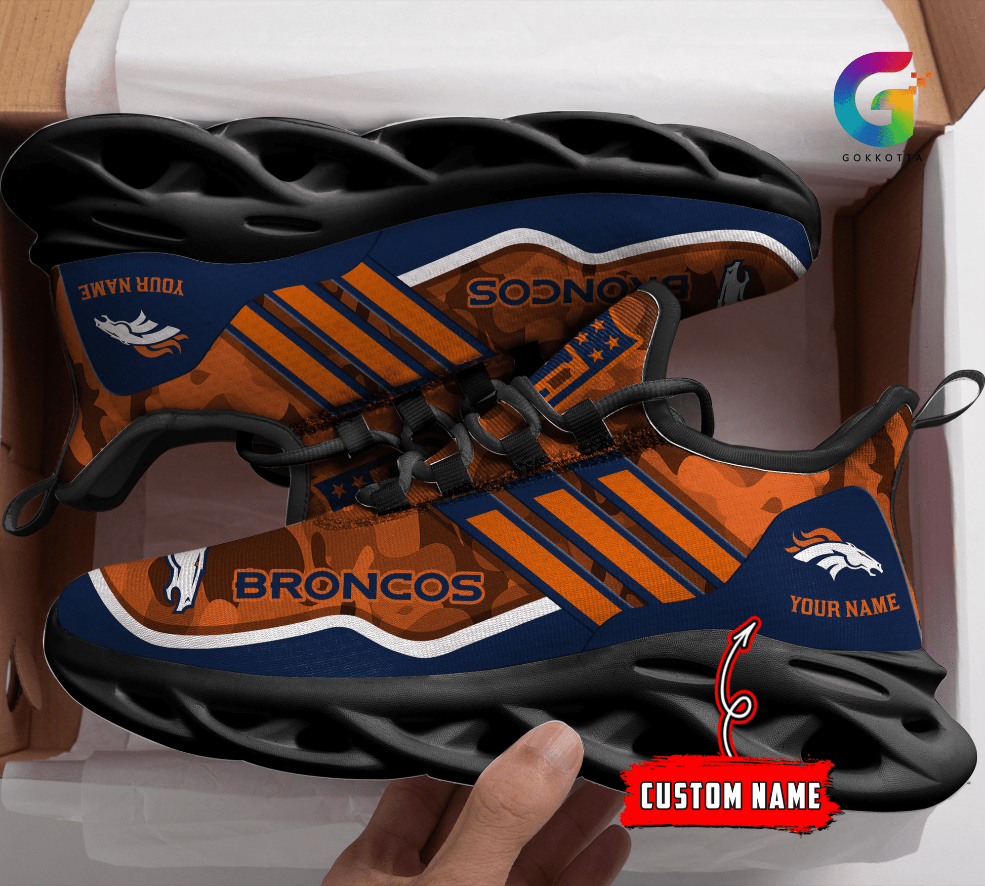 FoxnFish Denver Broncos Max Soul Shoes Sneakers For Men And Women