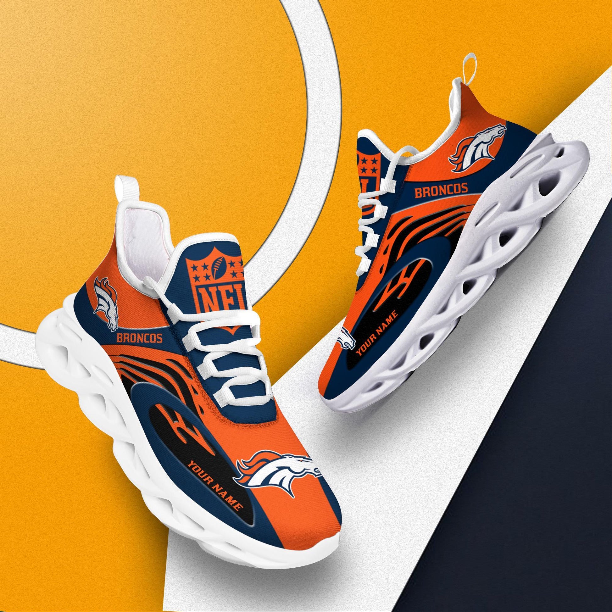 FoxnFish Denver Broncos Max Soul Shoes Sneakers For Men And Women