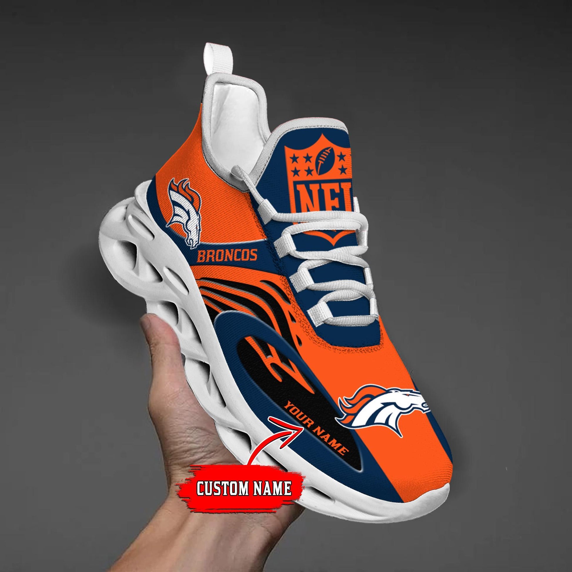 FoxnFish Denver Broncos Max Soul Shoes Sneakers For Men And Women