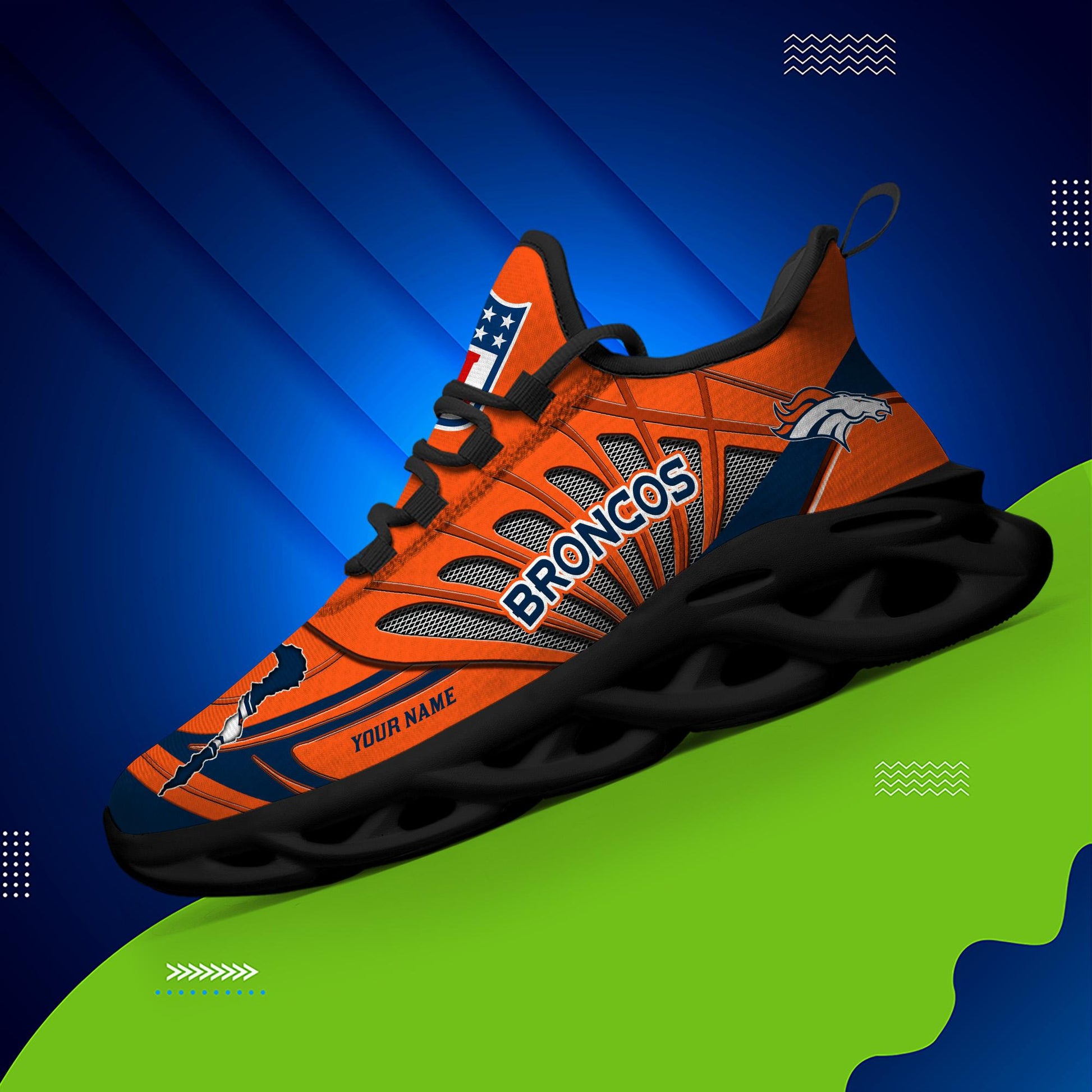 FoxnFish Denver Broncos Max Soul Shoes Sneakers For Men And Women