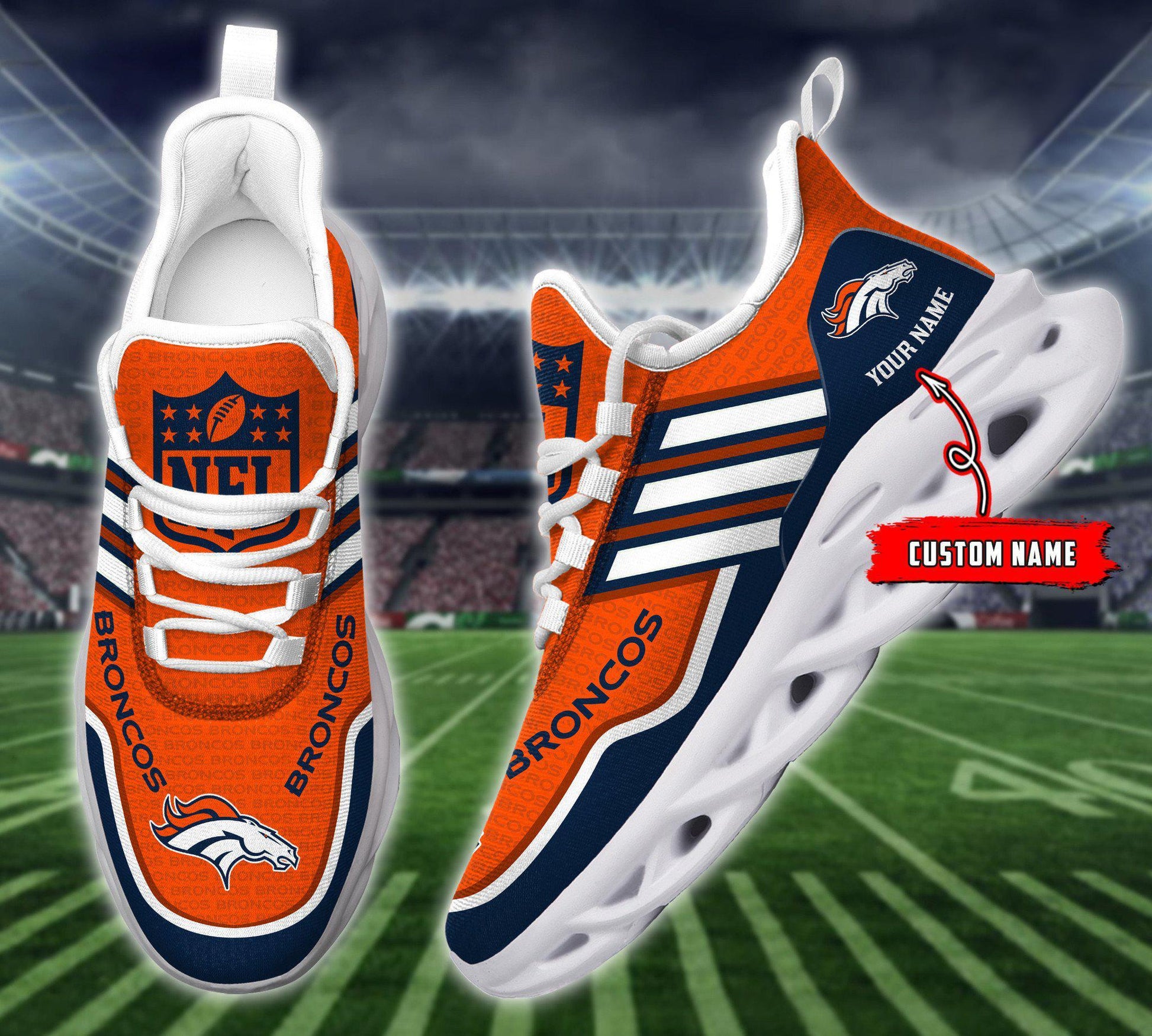 FoxnFish Denver Broncos Max Soul Shoes Sneakers For Men And Women