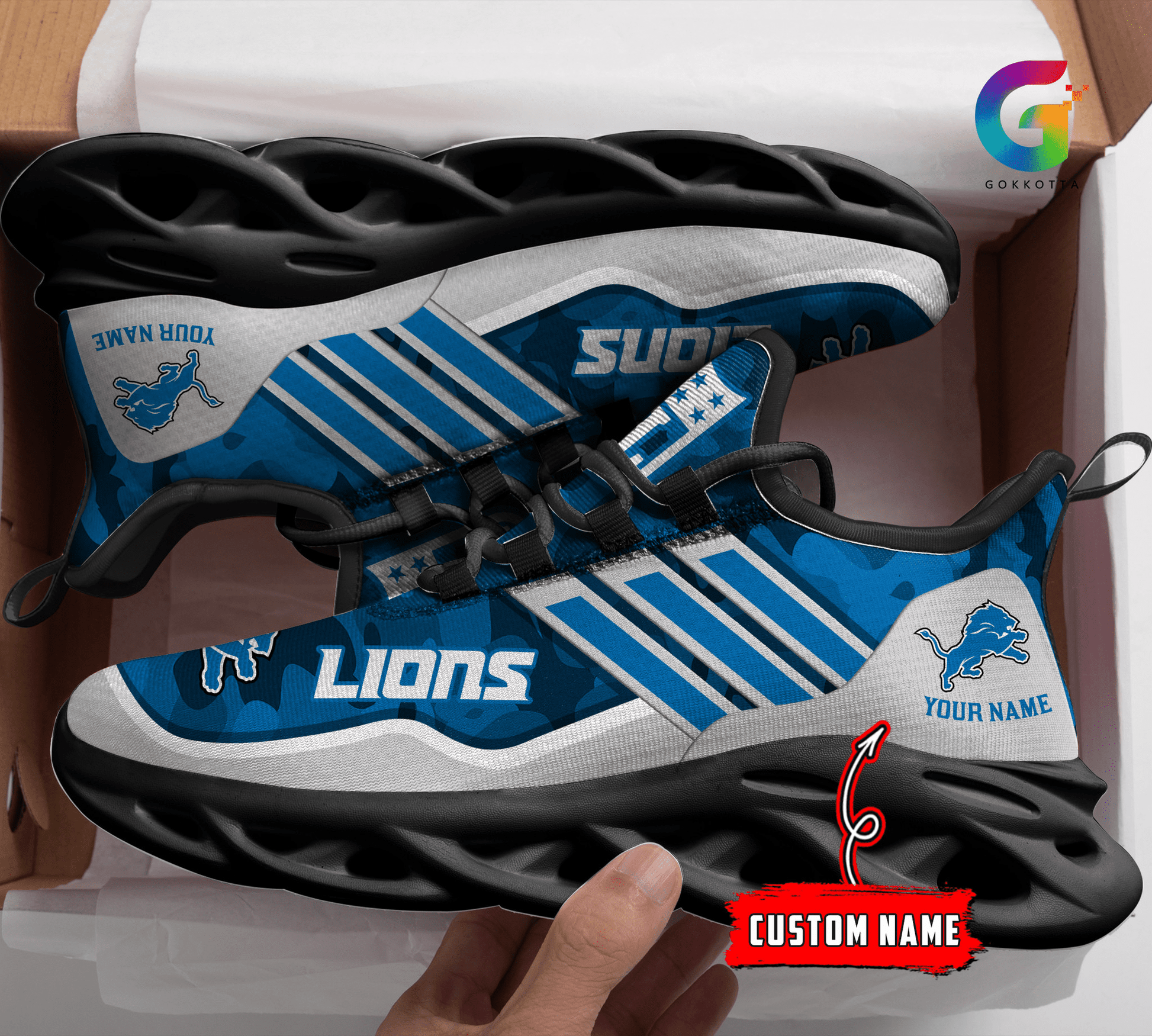 FoxnFish Detroit Lions Max Soul Shoes Sneakers For Men And Women