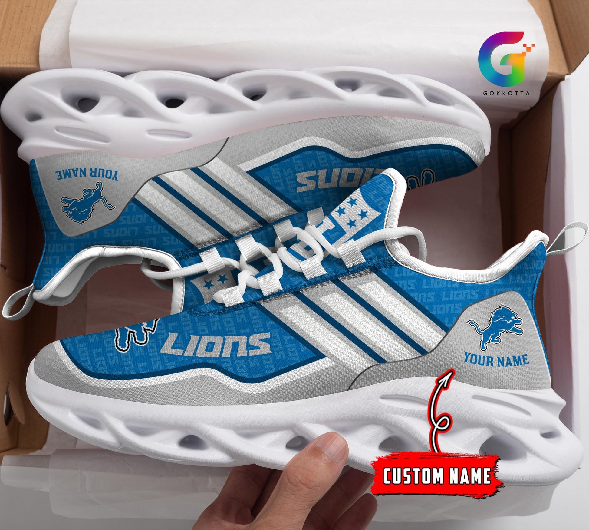 FoxnFish Detroit Lions Max Soul Shoes Sneakers For Men And Women