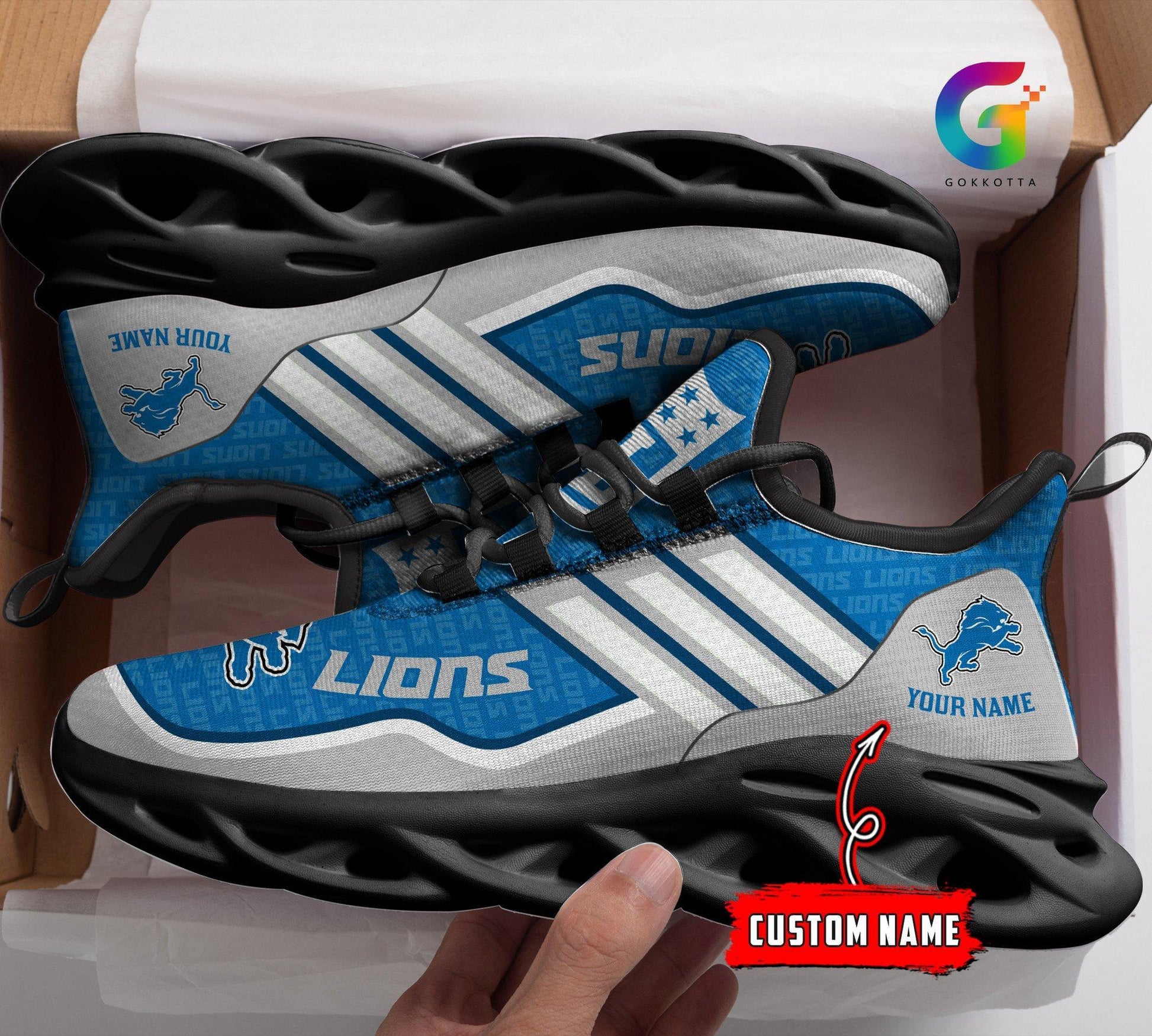 FoxnFish Detroit Lions Max Soul Shoes Sneakers For Men And Women