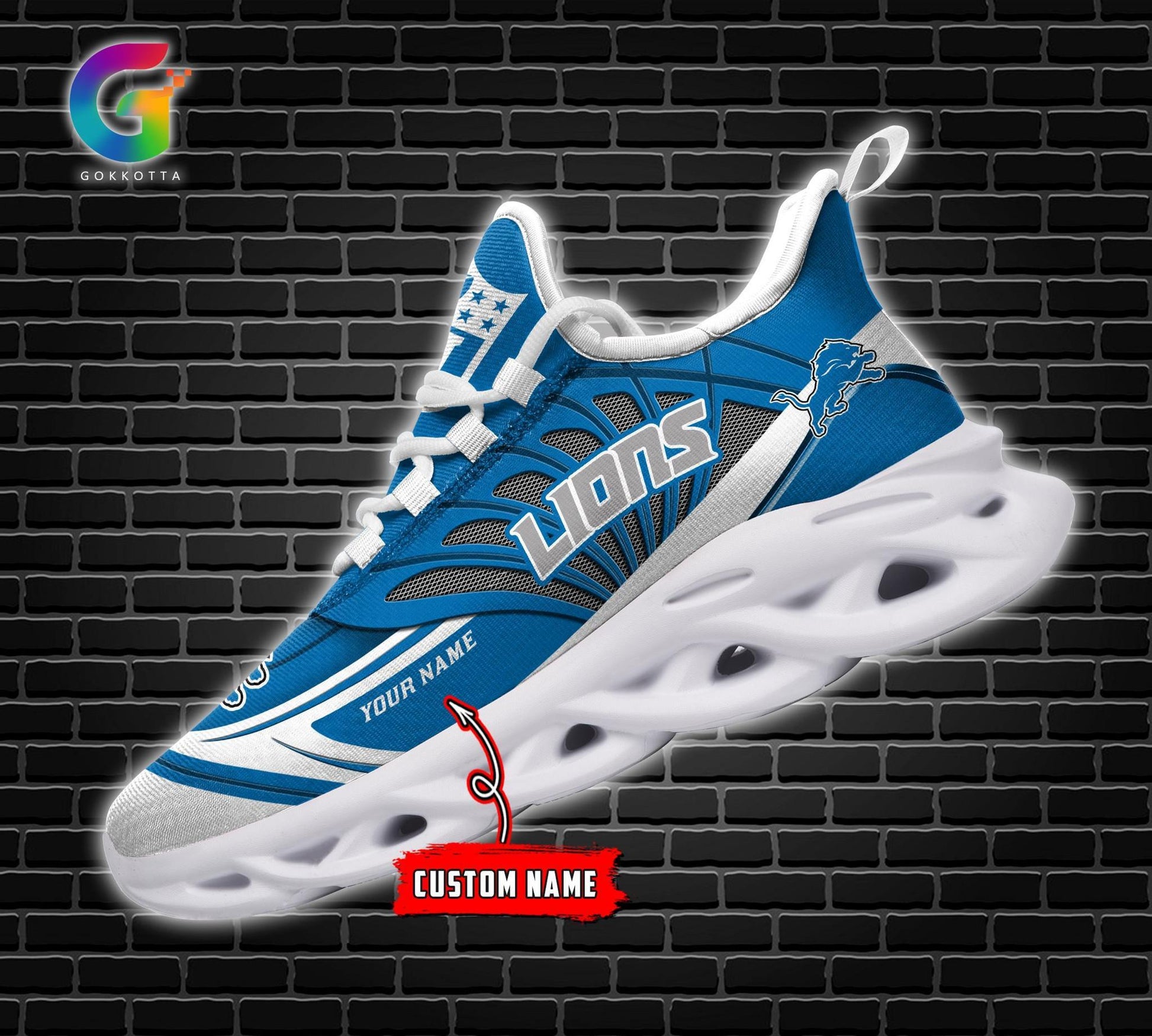 FoxnFish Detroit Lions Max Soul Shoes Sneakers For Men And Women