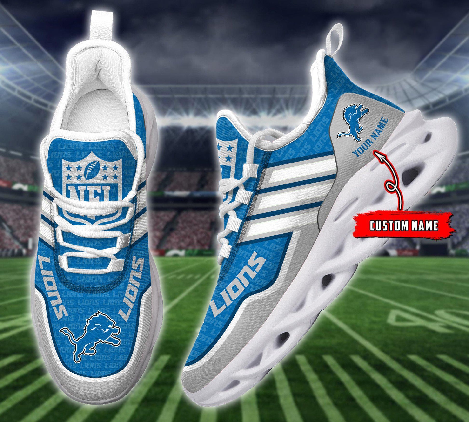 FoxnFish Detroit Lions Max Soul Shoes Sneakers For Men And Women