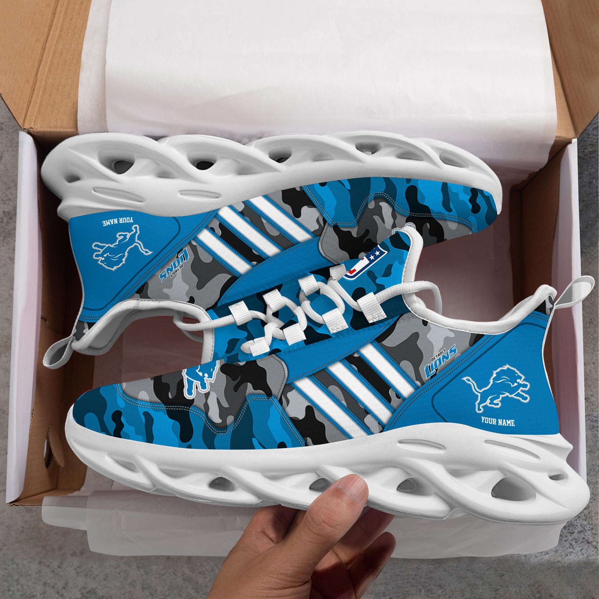 FoxnFish Detroit Lions Max Soul Shoes Sneakers For Men And Women