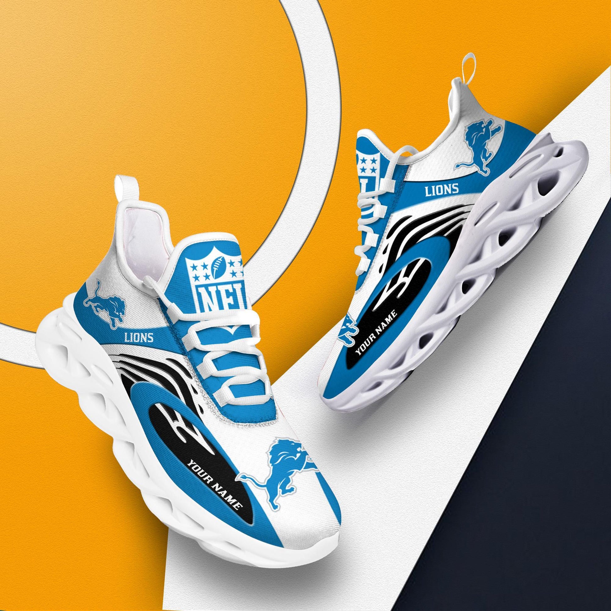 FoxnFish Detroit Lions Max Soul Shoes Sneakers For Men And Women