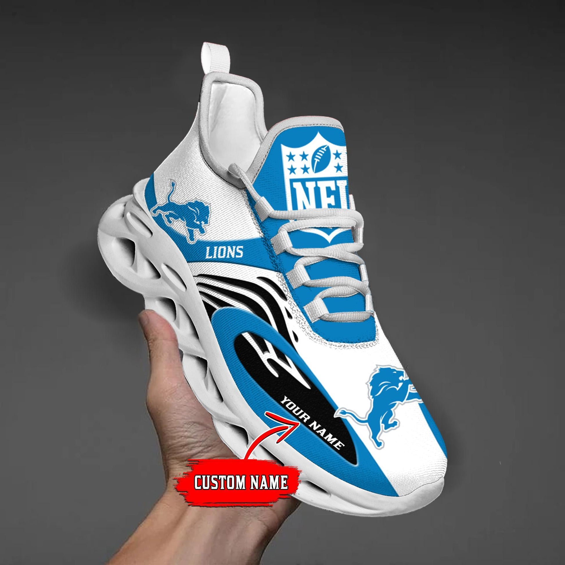 FoxnFish Detroit Lions Max Soul Shoes Sneakers For Men And Women