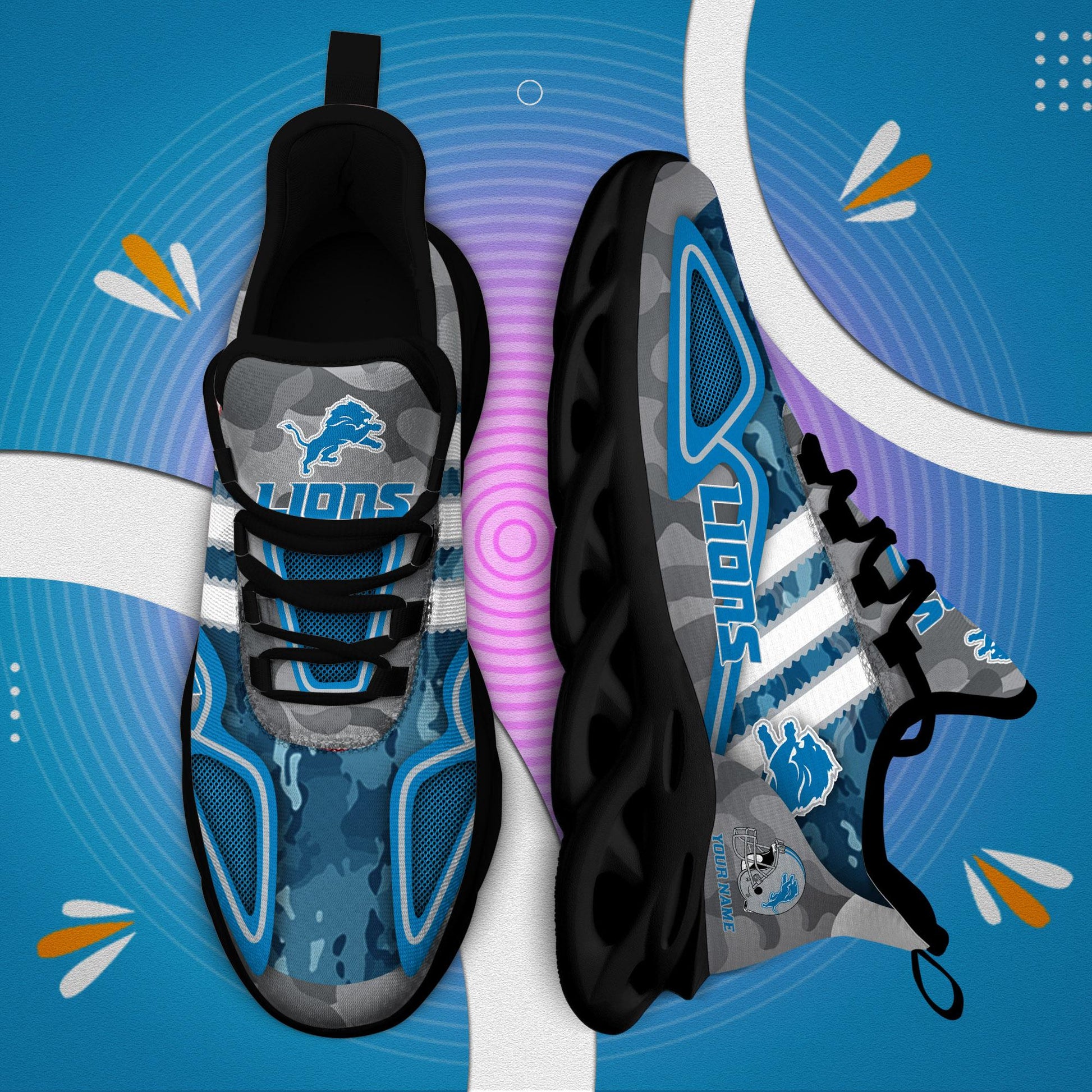 FoxnFish Detroit Lions Max Soul Shoes Sneakers For Men And Women