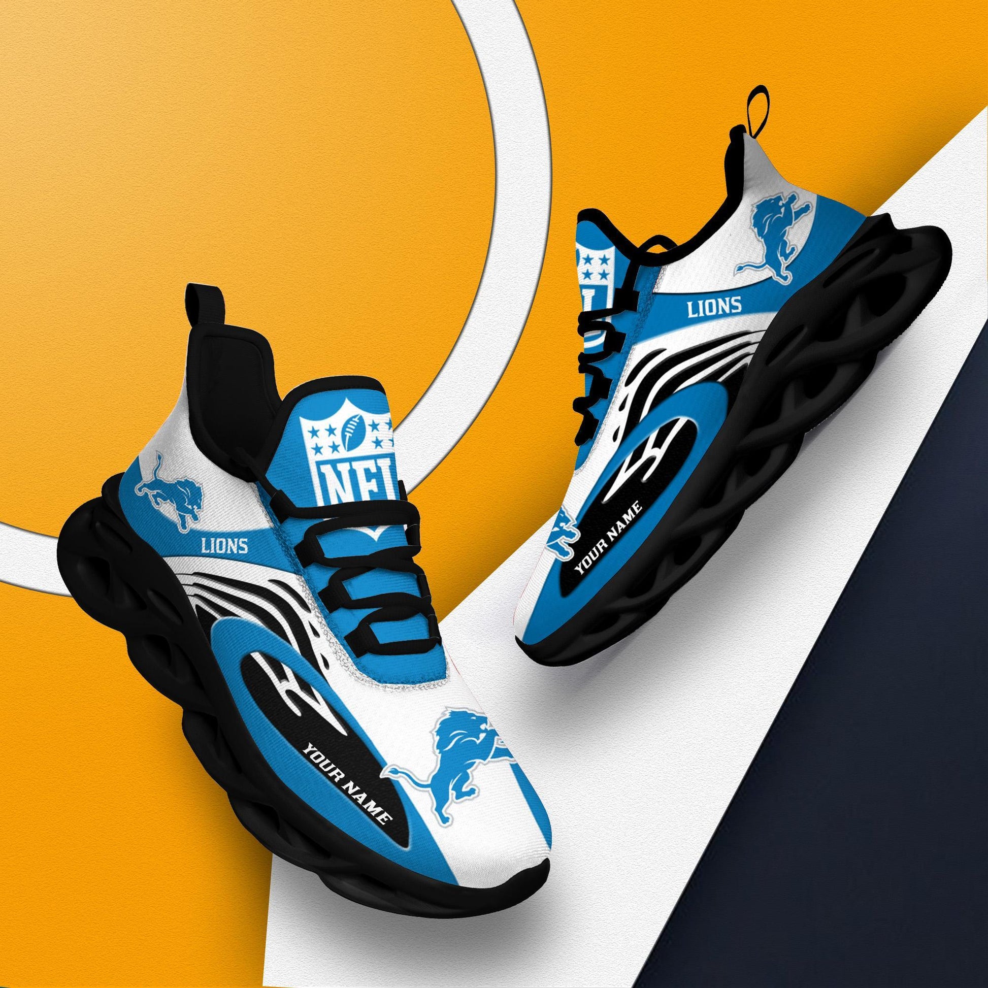 FoxnFish Detroit Lions Max Soul Shoes Sneakers For Men And Women