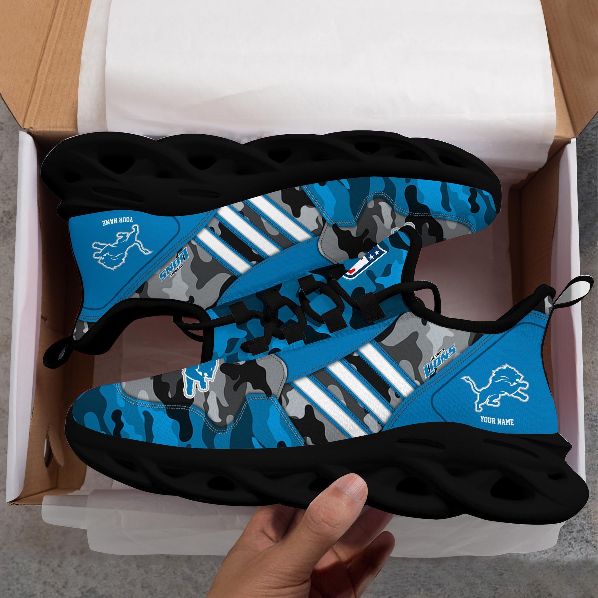 FoxnFish Detroit Lions Max Soul Shoes Sneakers For Men And Women