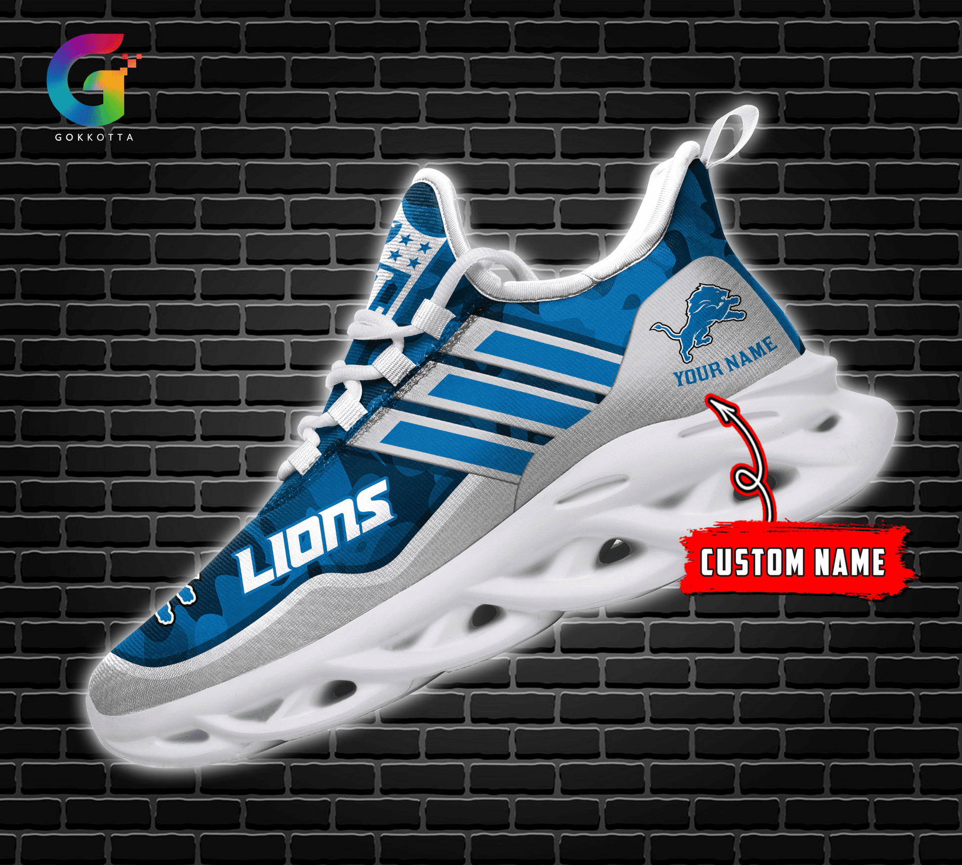 FoxnFish Detroit Lions Max Soul Shoes Sneakers For Men And Women