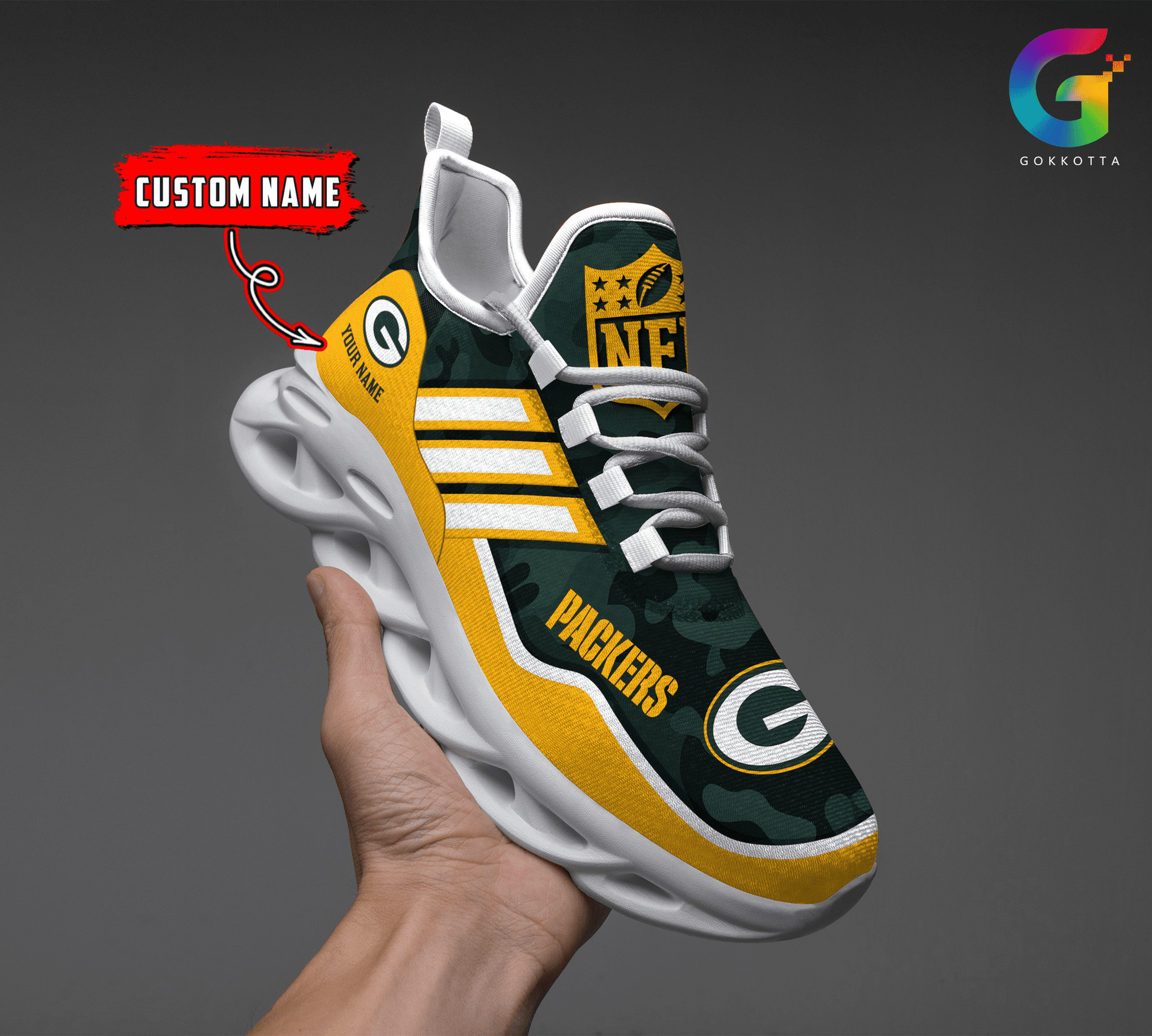 FoxnFish Green Bay Packers Max Soul Shoes Sneakers For Men And Women