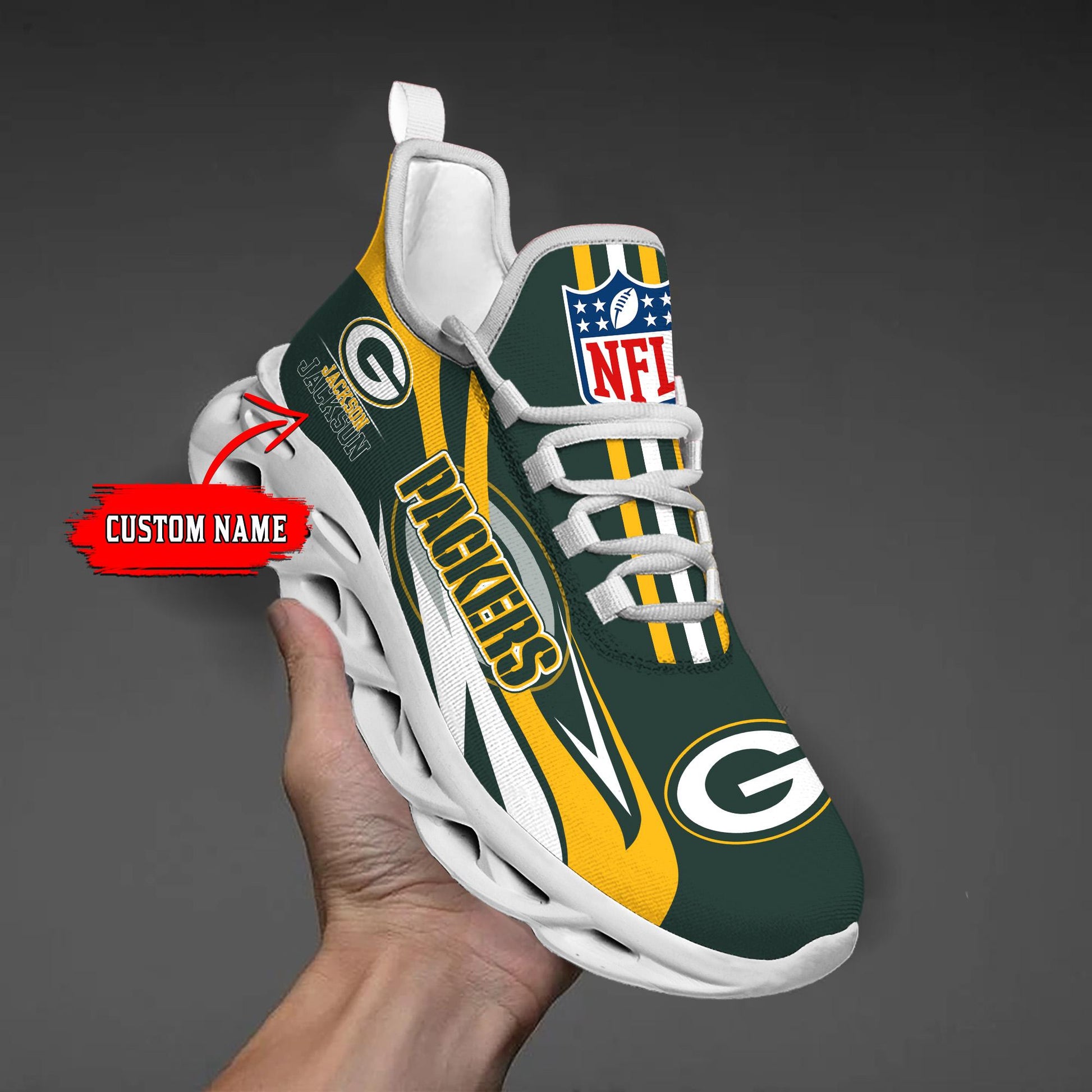 FoxnFish Green Bay Packers Max Soul Shoes Sneakers For Men And Women