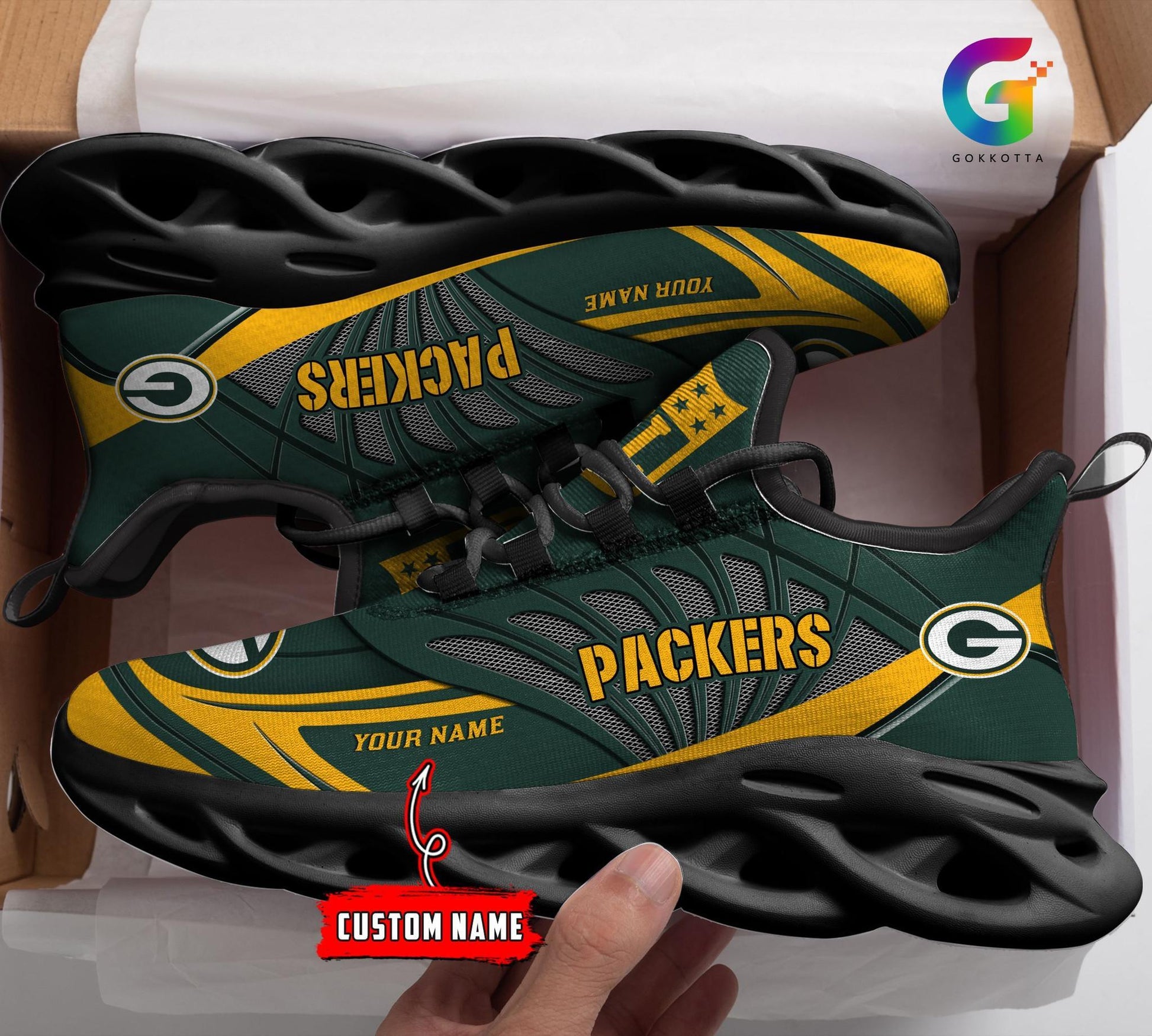 FoxnFish Green Bay Packers Max Soul Shoes Sneakers For Men And Women