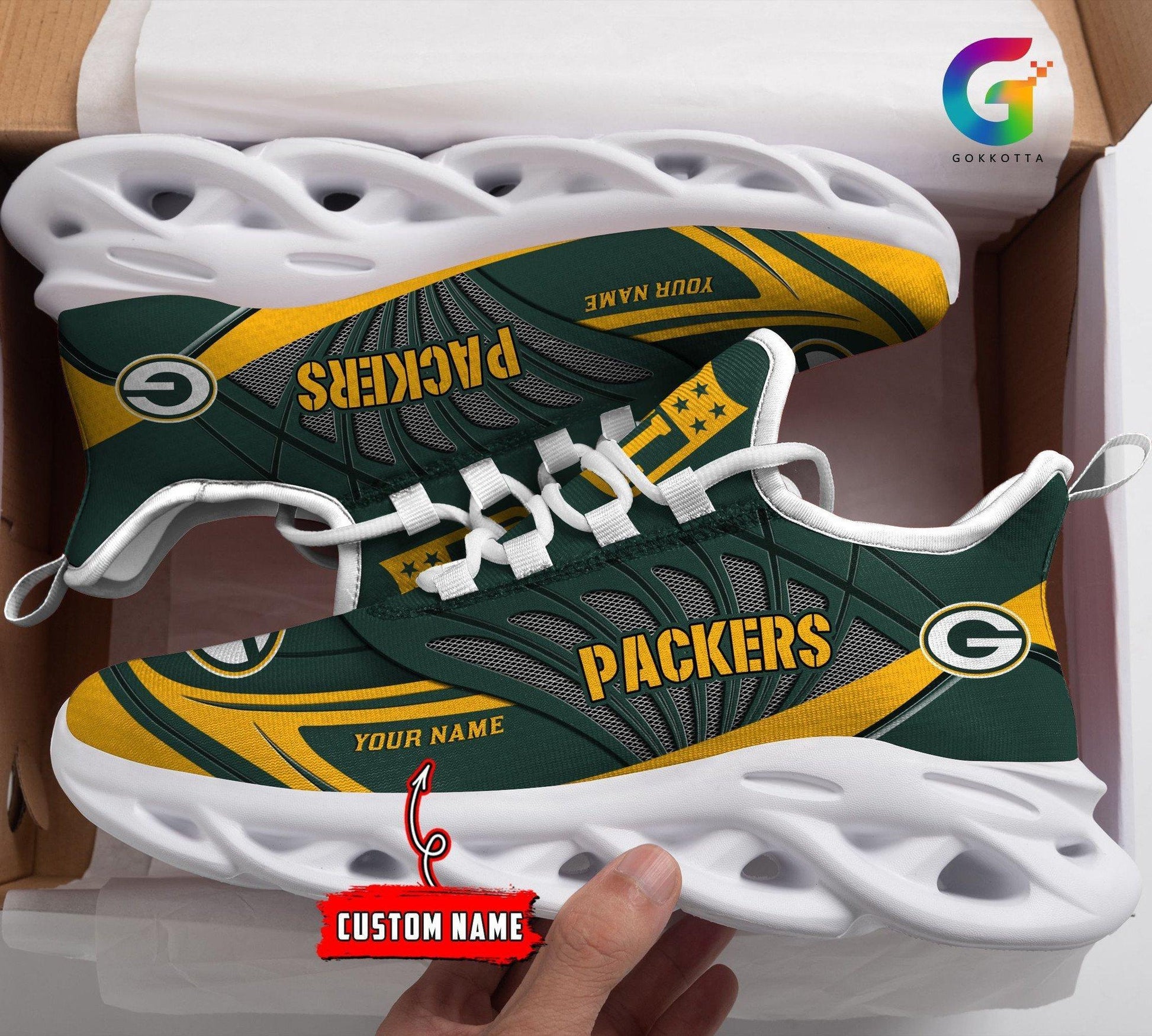 FoxnFish Green Bay Packers Max Soul Shoes Sneakers For Men And Women