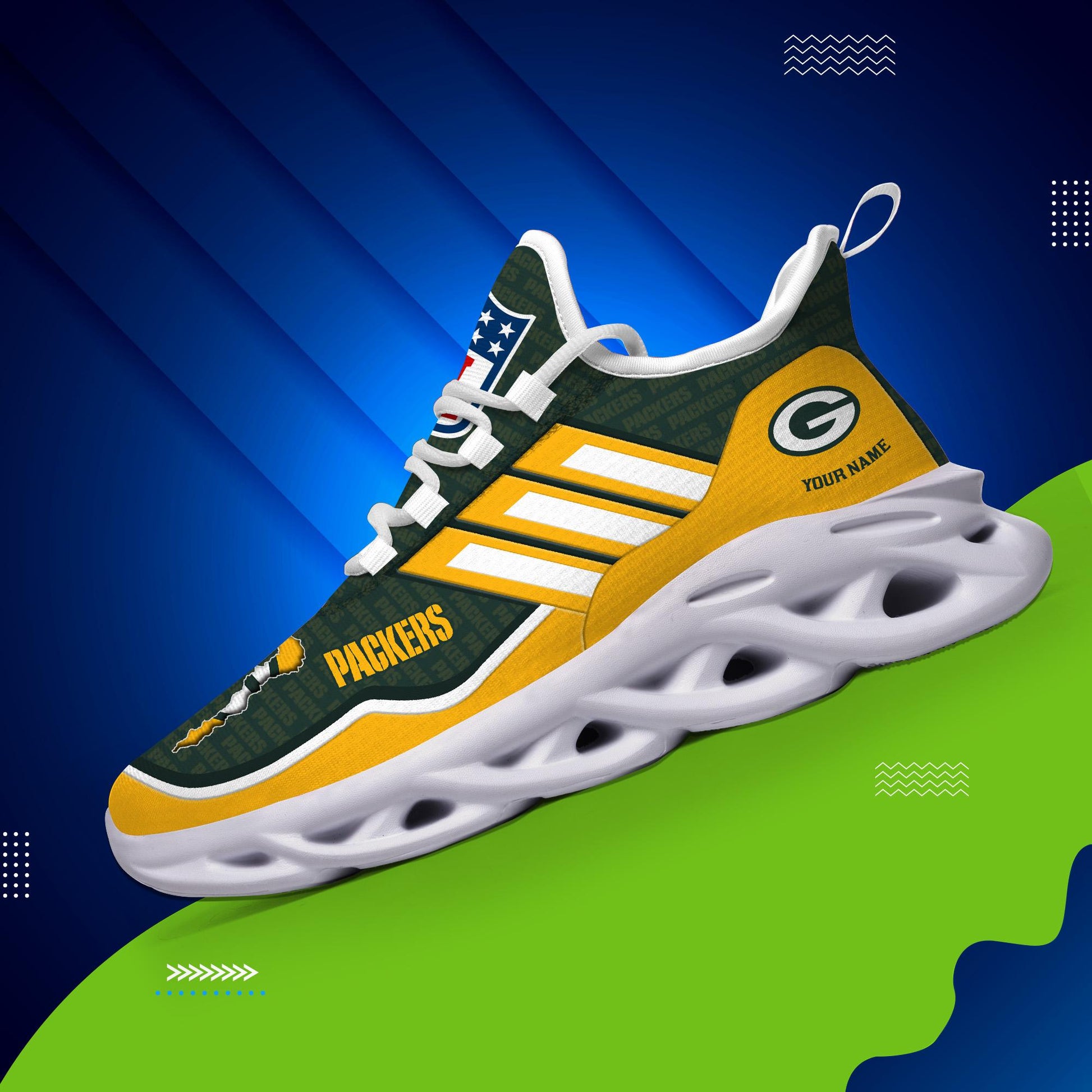 Arcticfootwear Green Bay Packers Max Soul Shoes Sneakers For Men And Women