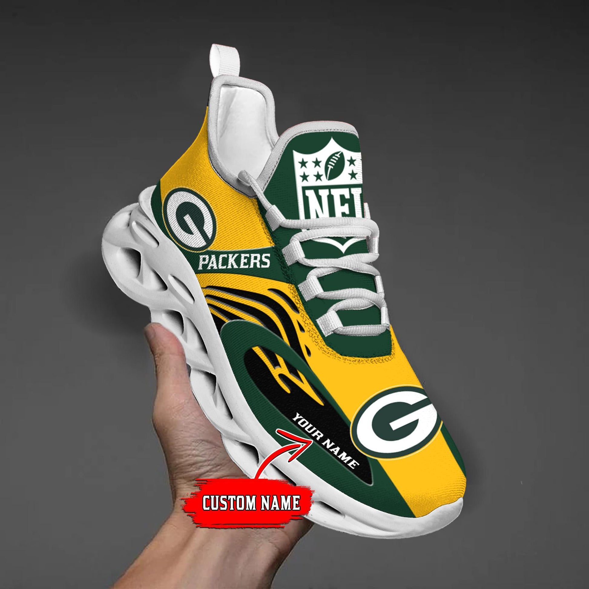 FoxnFish Green Bay Packers Max Soul Shoes Sneakers For Men And Women