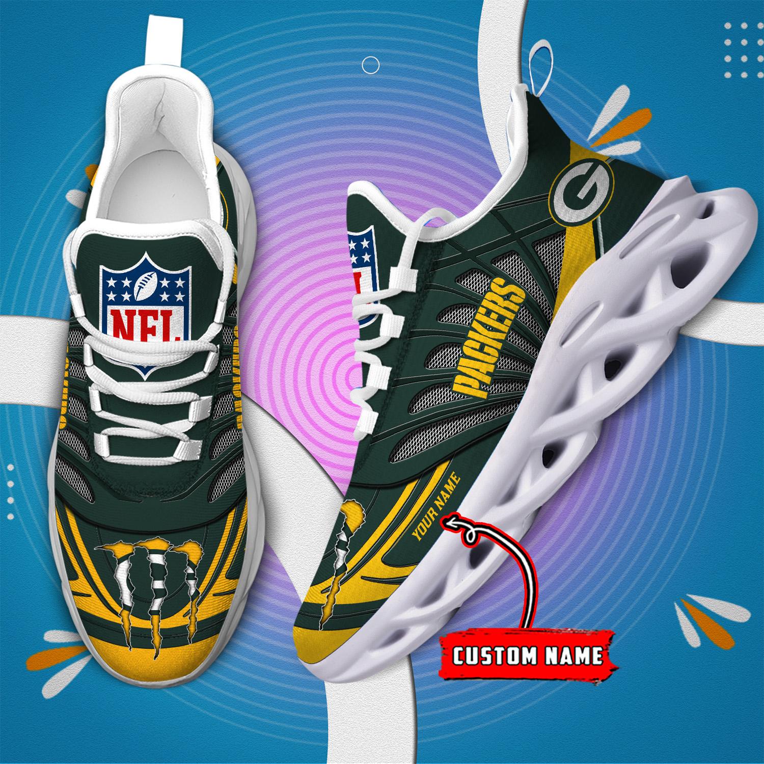 FoxnFish Green Bay Packers Max Soul Shoes Sneakers For Men And Women