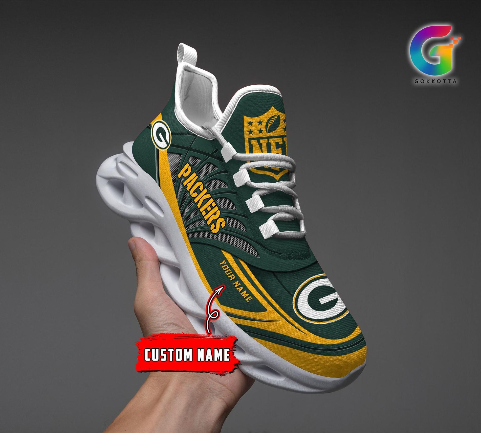 FoxnFish Green Bay Packers Max Soul Shoes Sneakers For Men And Women