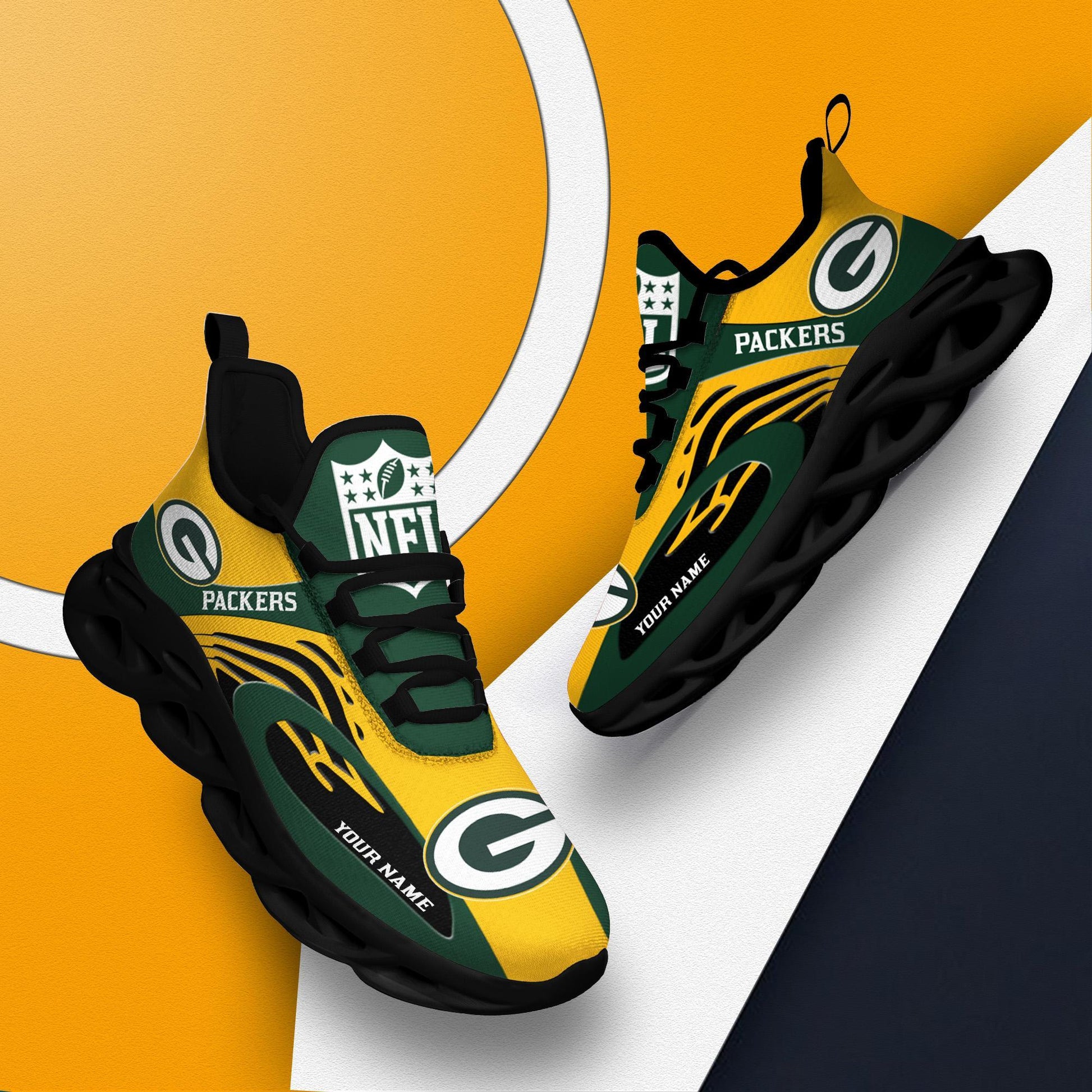 FoxnFish Green Bay Packers Max Soul Shoes Sneakers For Men And Women