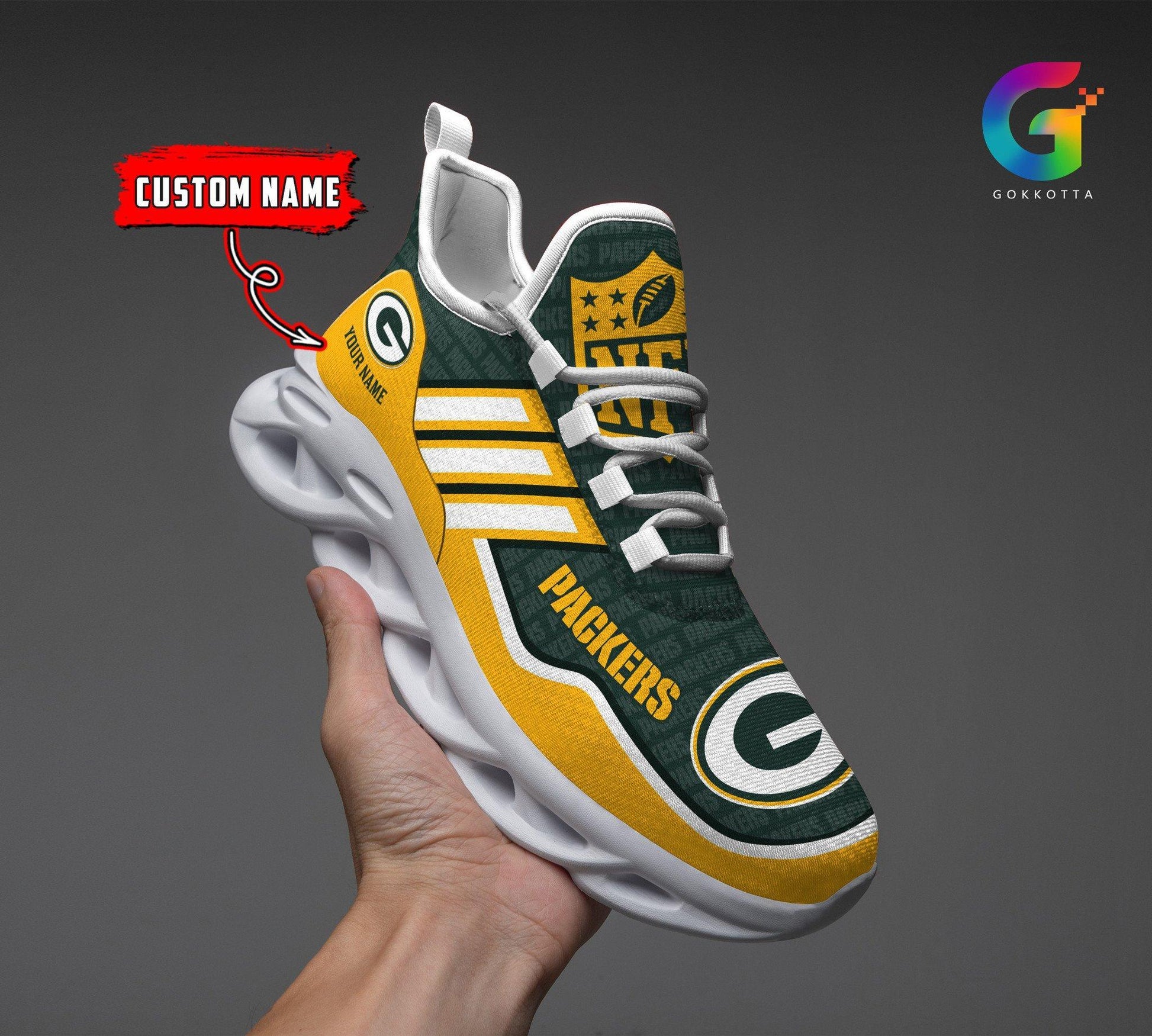 FoxnFish Green Bay Packers Max Soul Shoes Sneakers For Men And Women