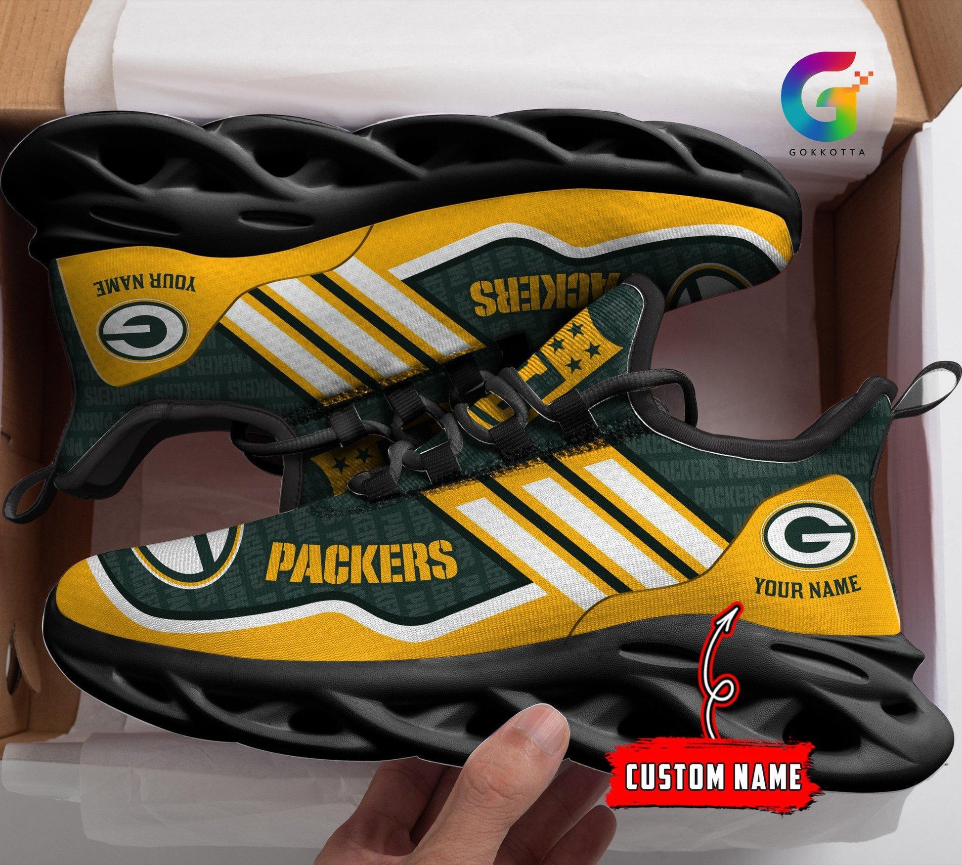 FoxnFish Green Bay Packers Max Soul Shoes Sneakers For Men And Women