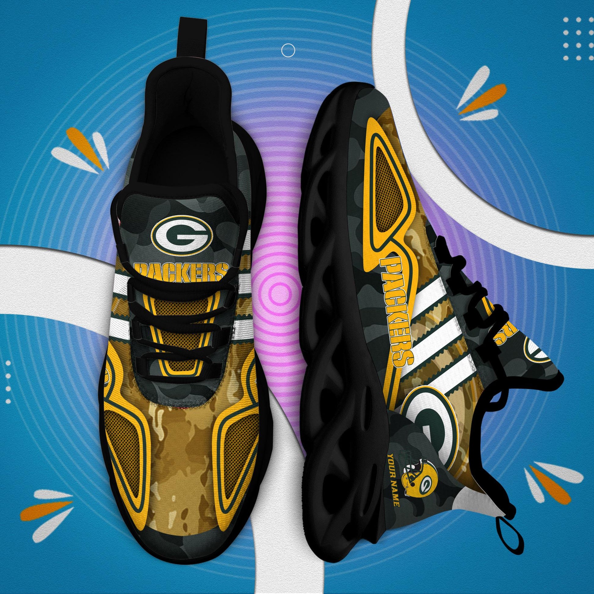 FoxnFish Green Bay Packers Max Soul Shoes Sneakers For Men And Women