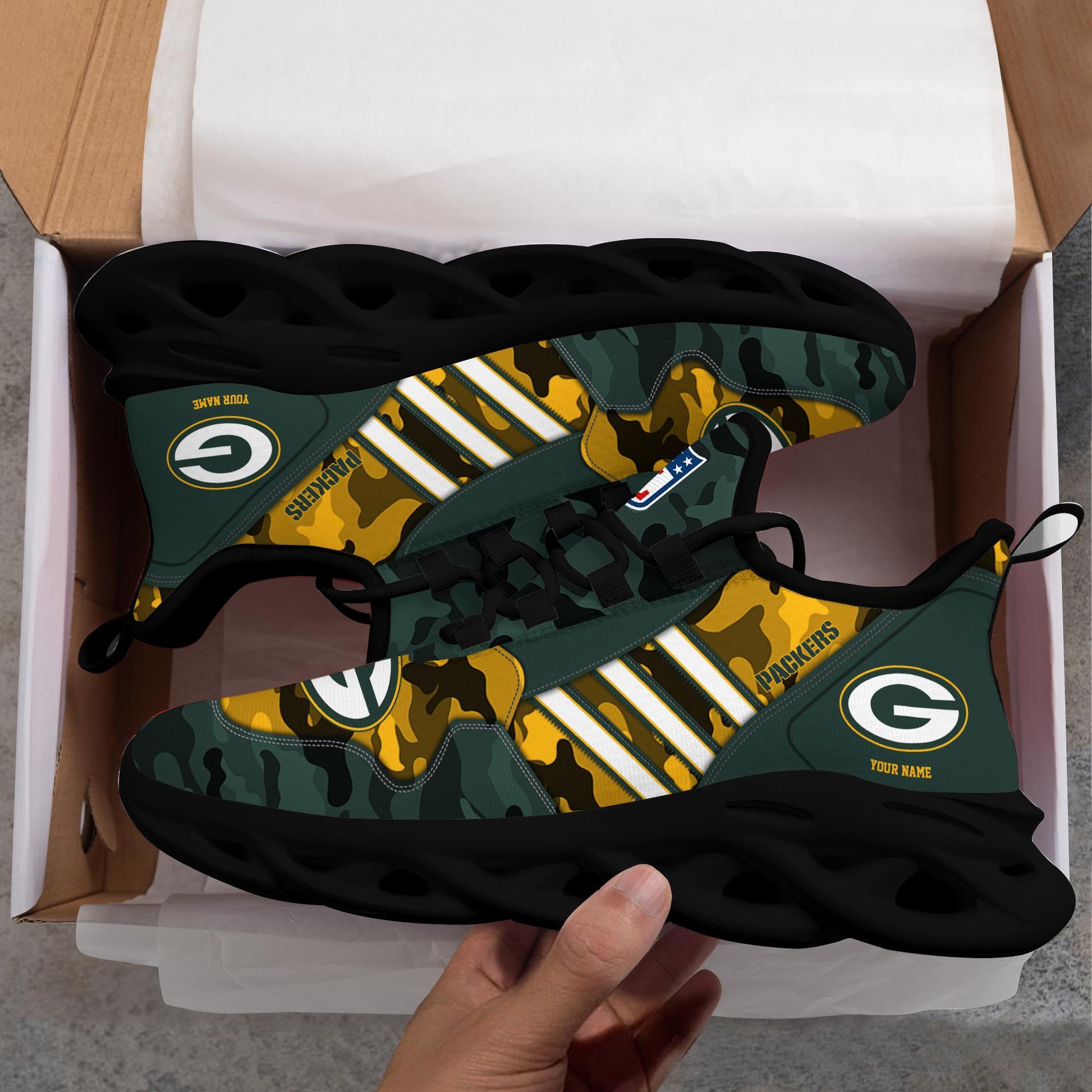 FoxnFish Green Bay Packers Max Soul Shoes Sneakers For Men And Women