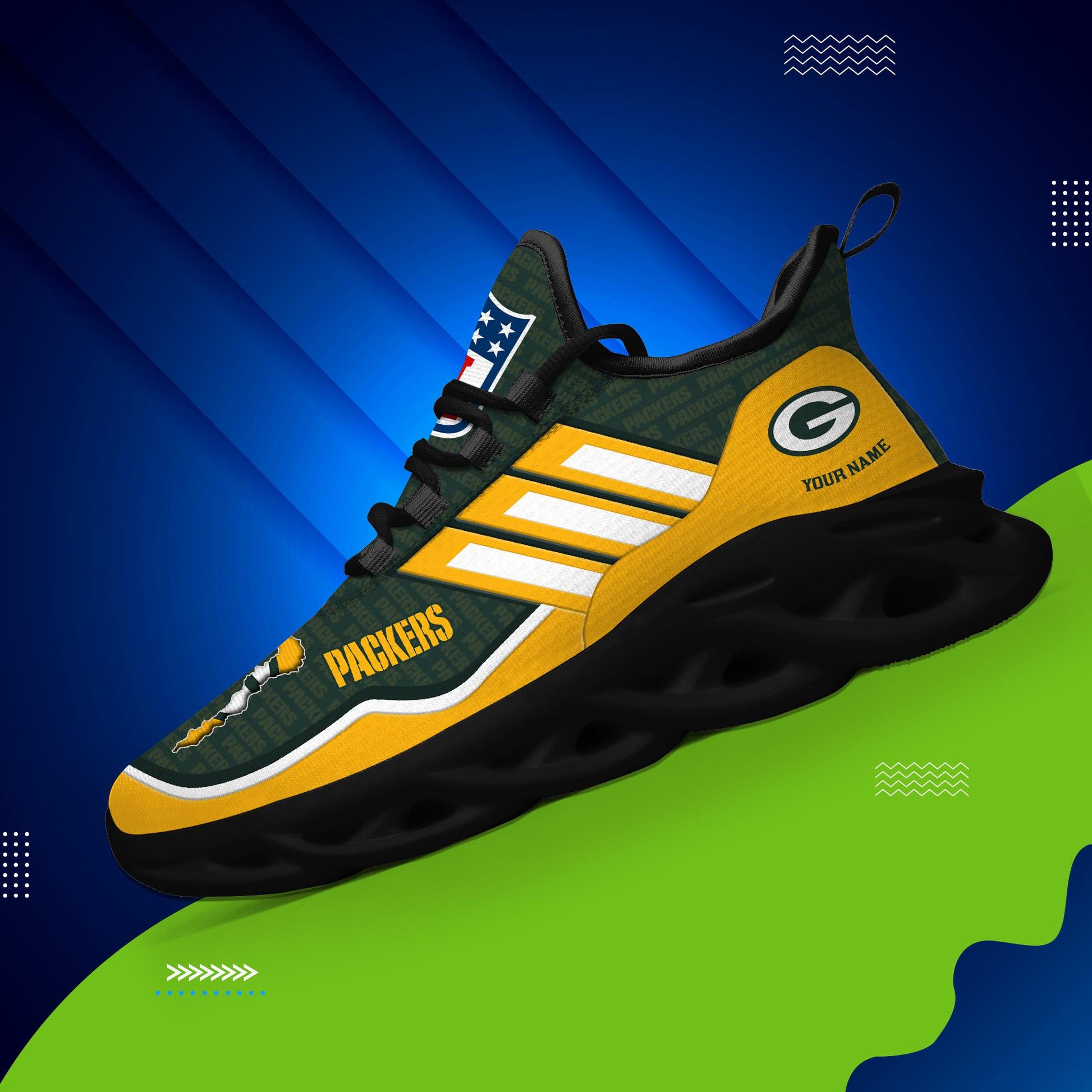 Arcticfootwear Green Bay Packers Max Soul Shoes Sneakers For Men And Women