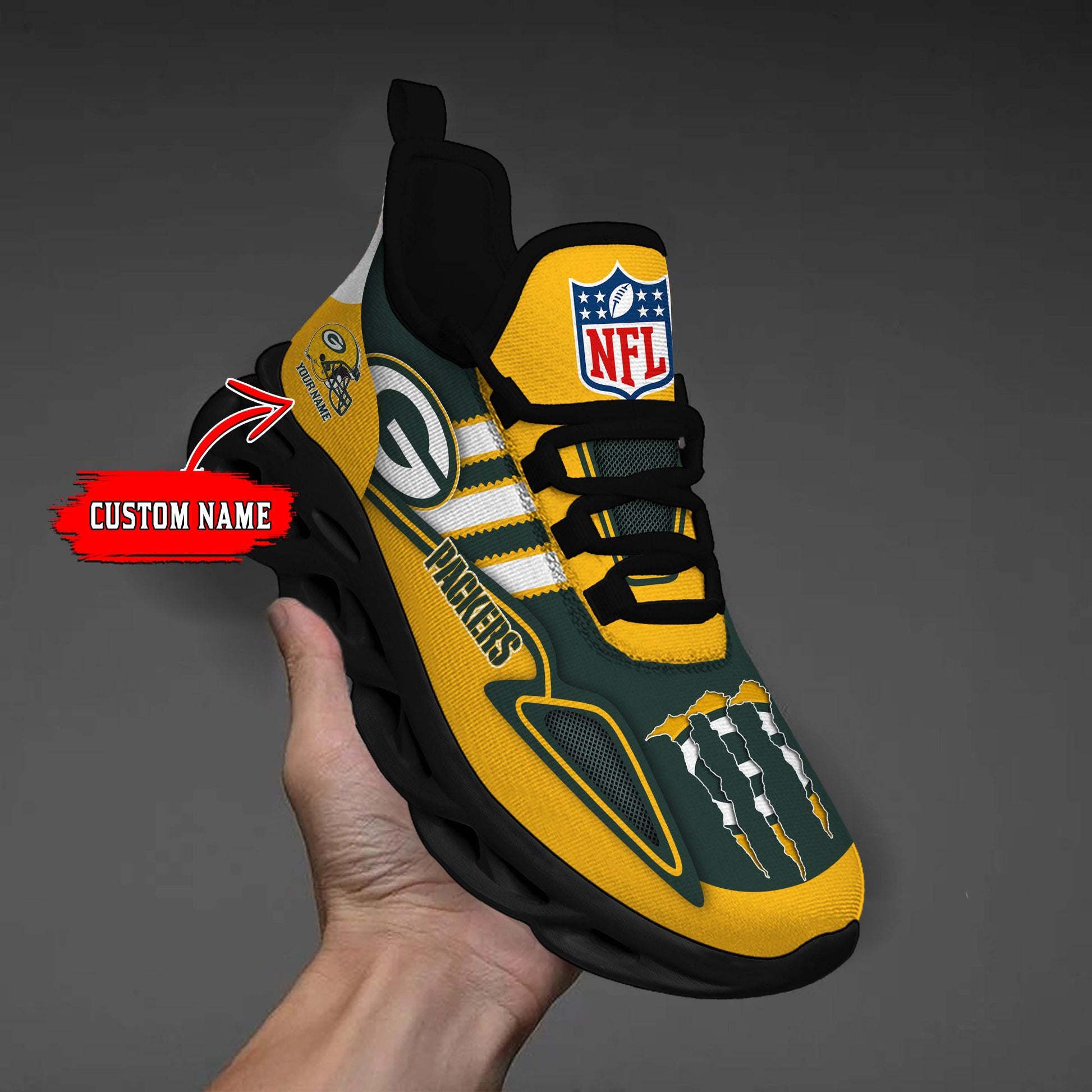 FoxnFish Green Bay Packers Max Soul Shoes Sneakers For Men And Women