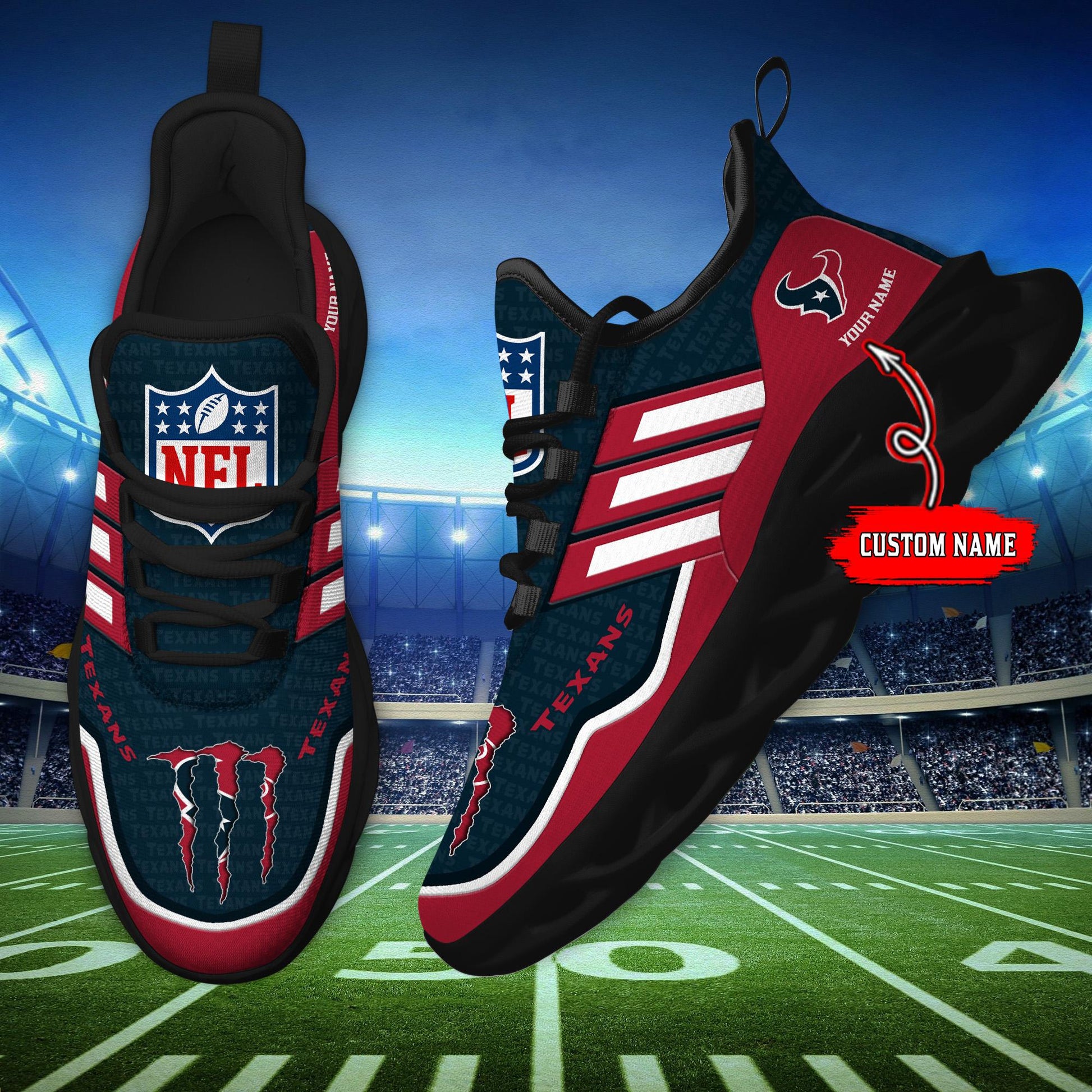 Arcticfootwear Houston Texans Max Soul Shoes Sneakers For Men And Women