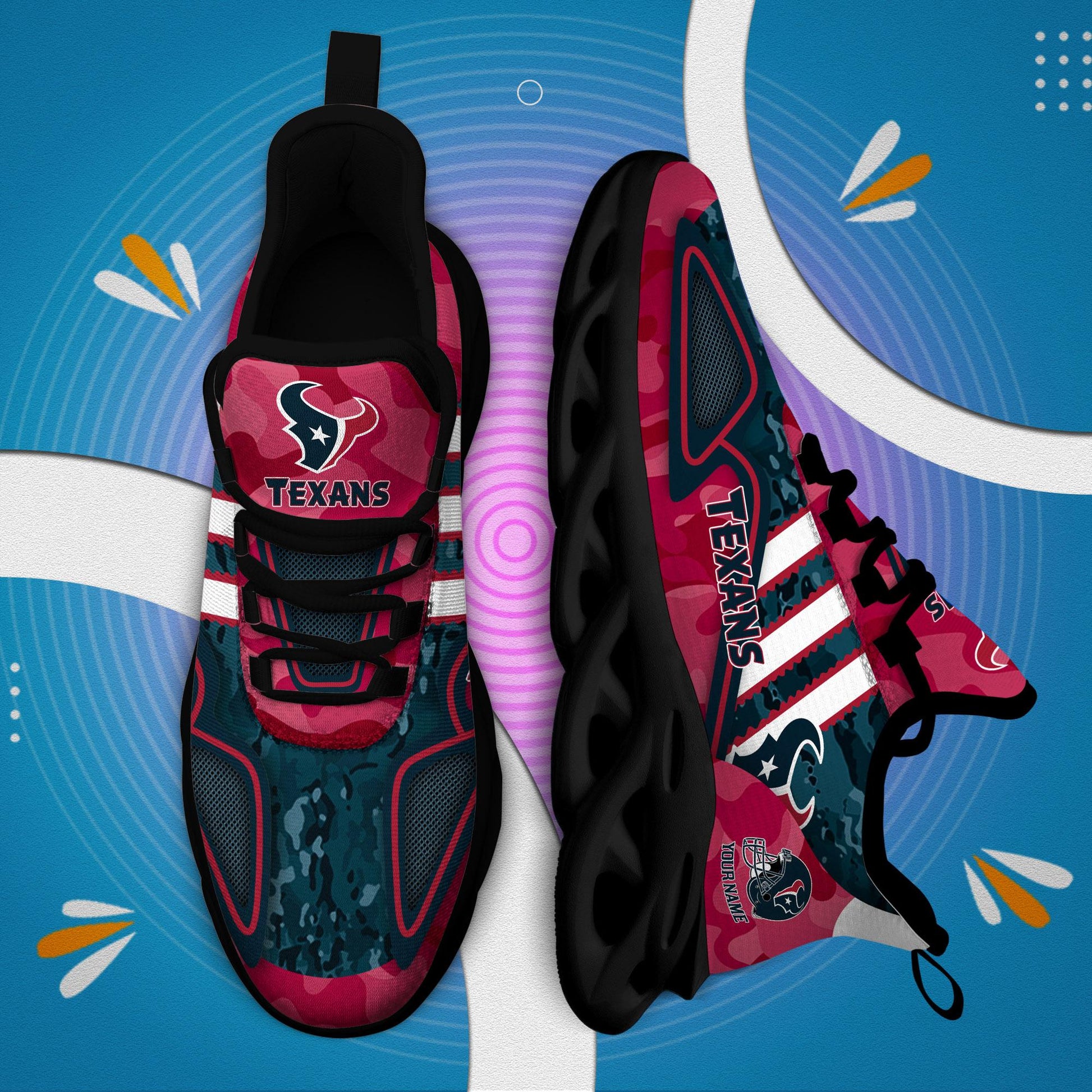 FoxnFish Houston Texans Max Soul Shoes Sneakers For Men And Women