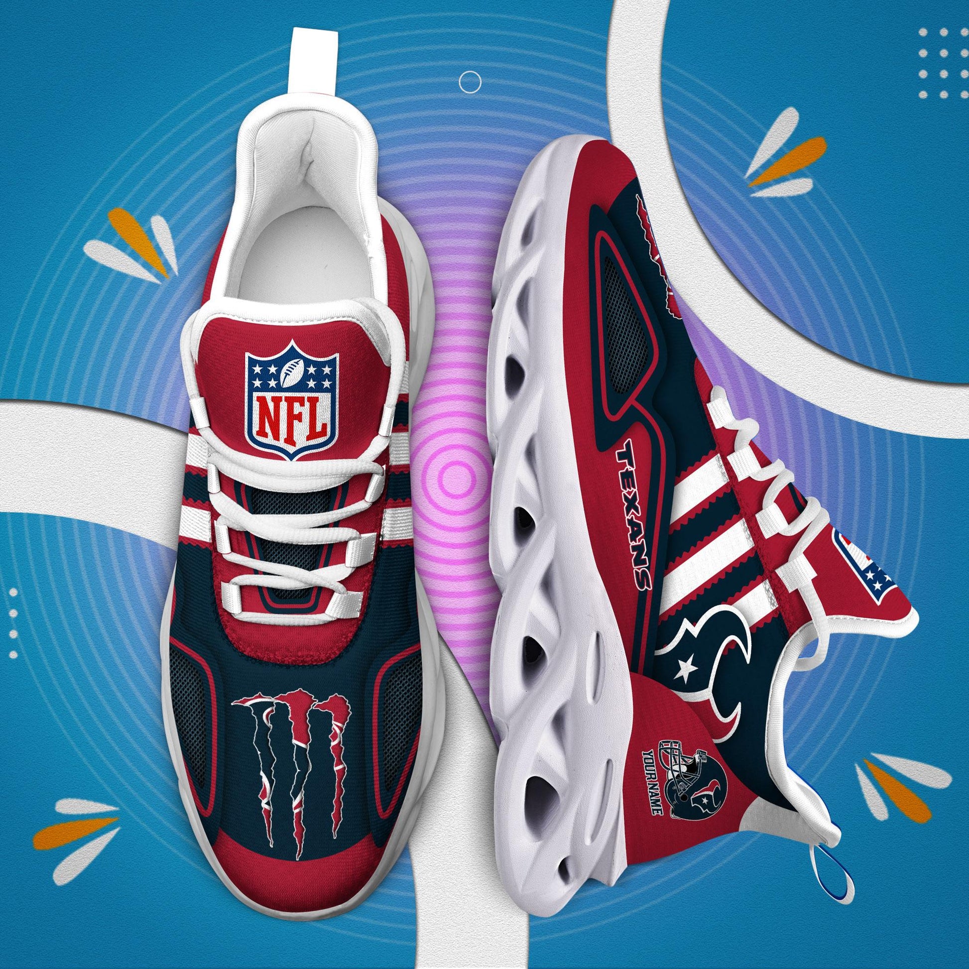 FoxnFish Houston Texans Max Soul Shoes Sneakers For Men And Women