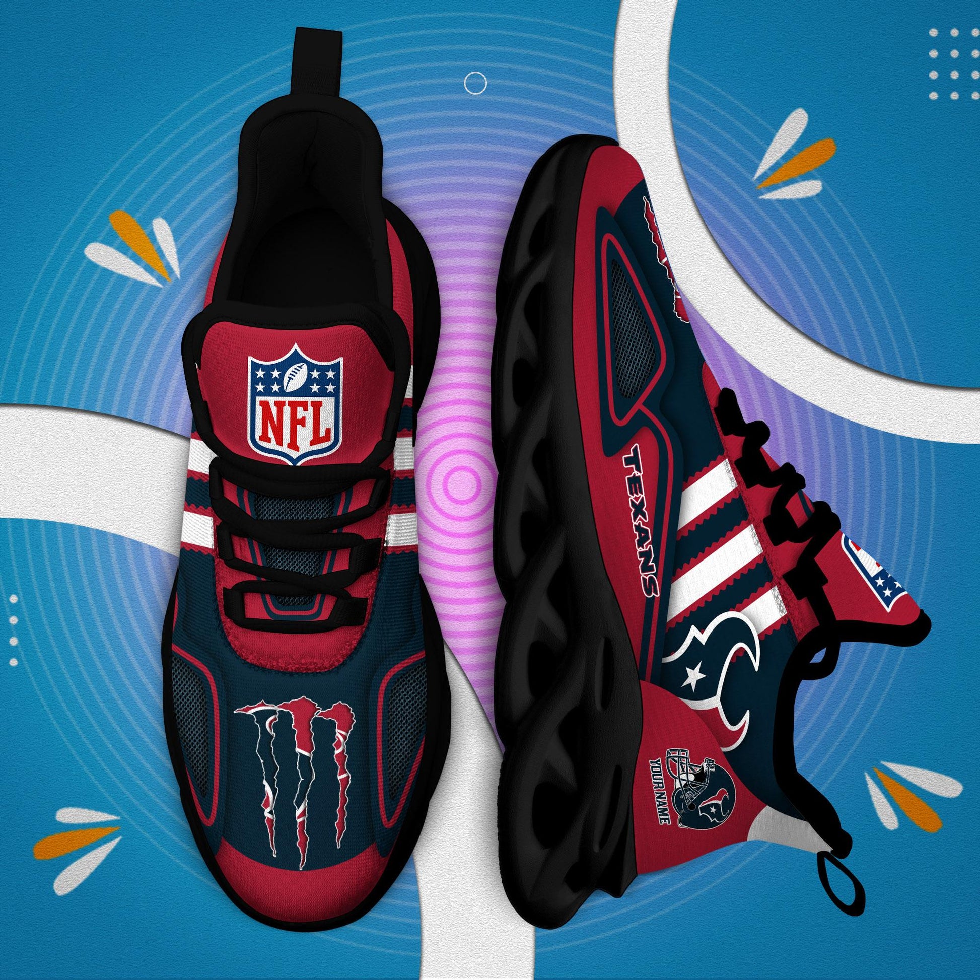 FoxnFish Houston Texans Max Soul Shoes Sneakers For Men And Women