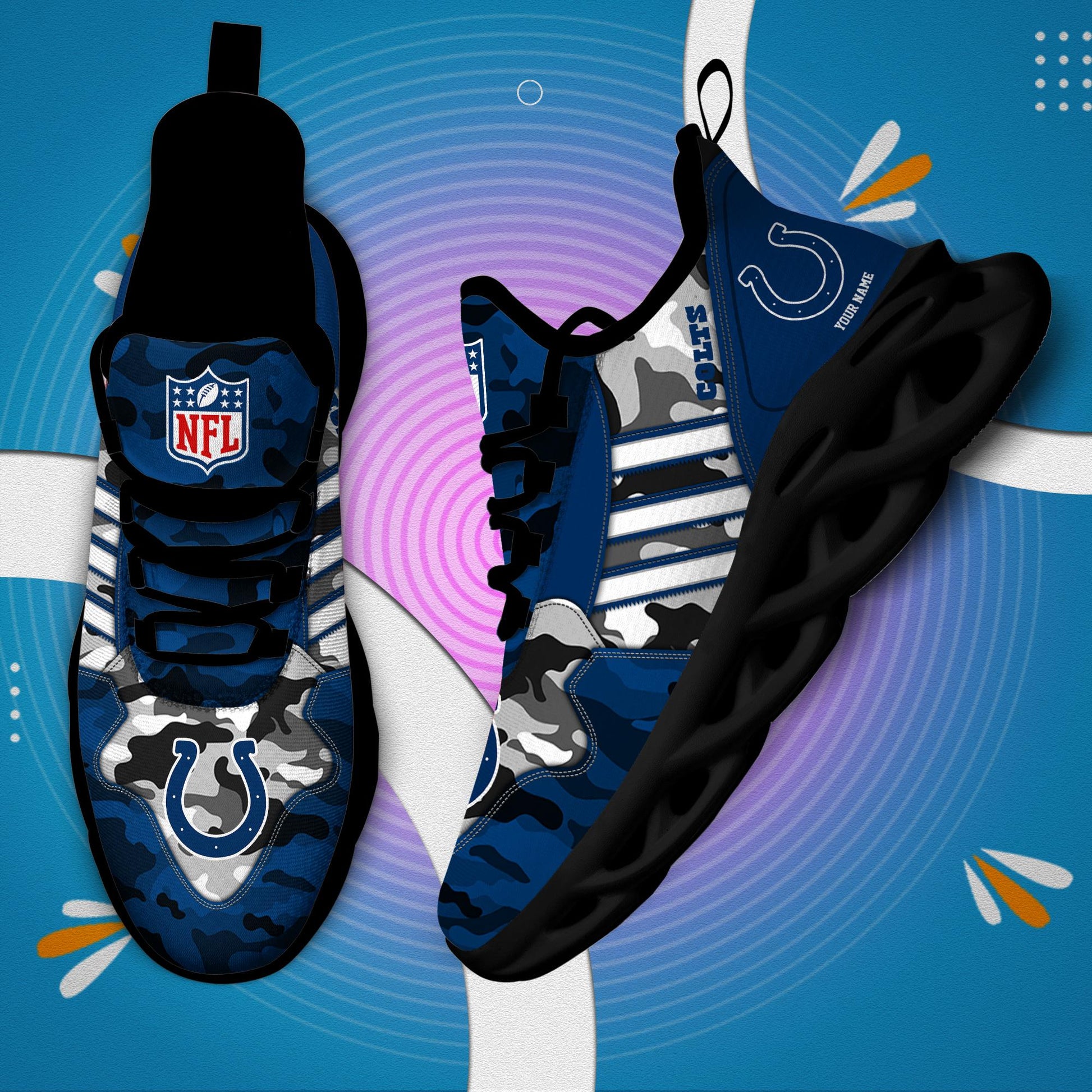 FoxnFish Indianapolis Colts Max Soul Shoes Sneakers For Men And Women