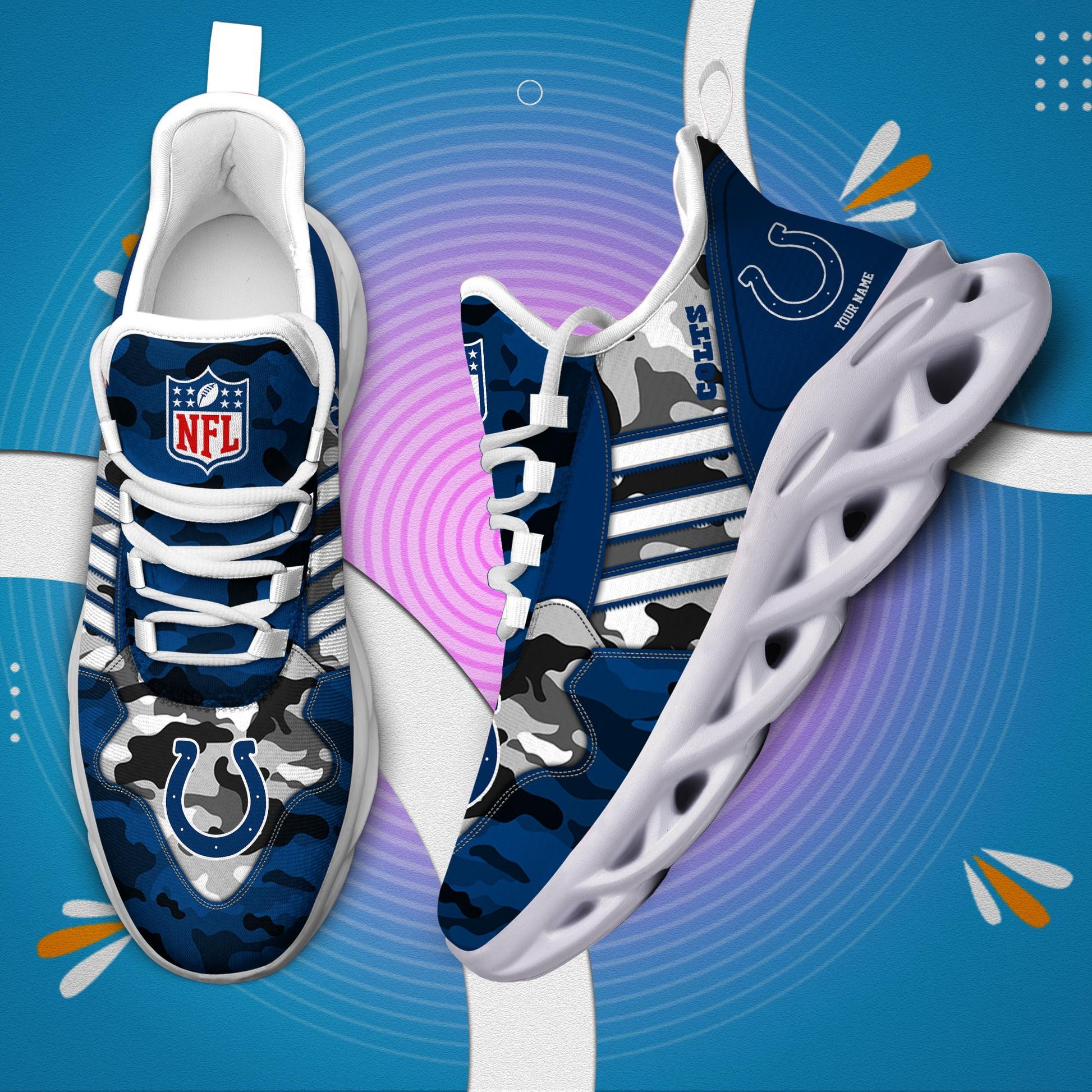 FoxnFish Indianapolis Colts Max Soul Shoes Sneakers For Men And Women